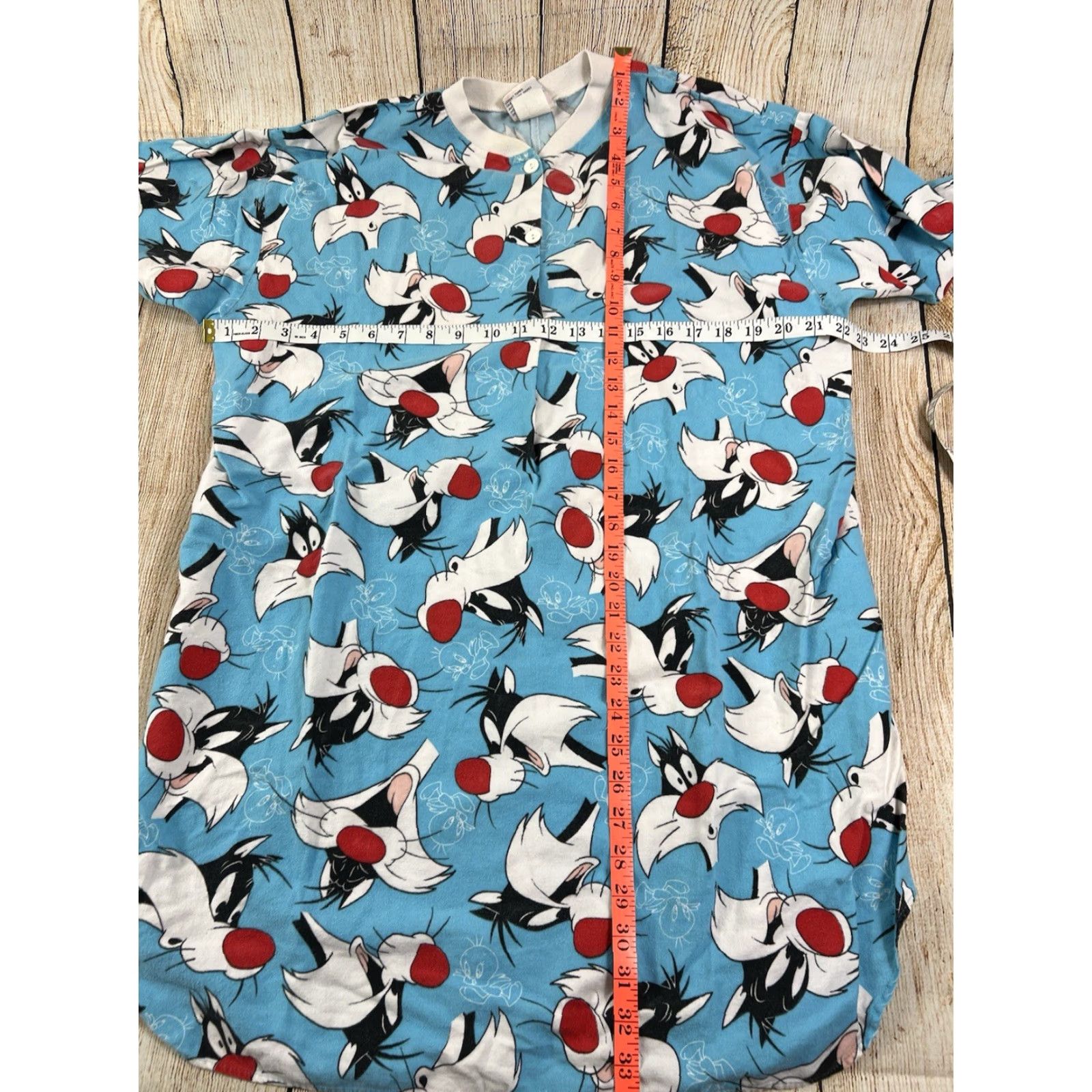 Vintage VINTAGE 90s Looney Tunes Sylvester Sleepwear Night Gown Blue Womens L Costume Shirt? Size ONE SIZE - 5 Thumbnail