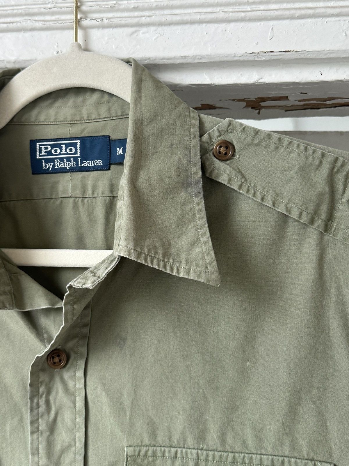 Ralph Lauren Vintage Ralph Lauren Military Khaki Shirt Size US M / EU 48-50 / 2 - 6 Thumbnail