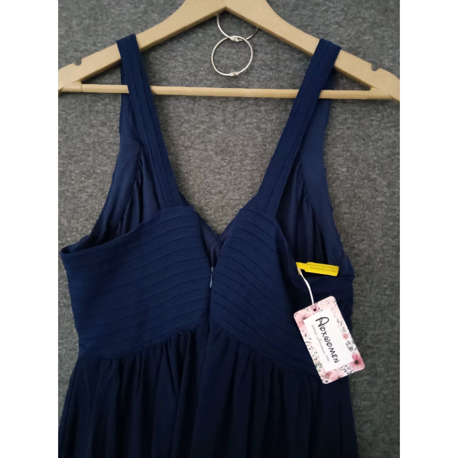 Vintage AOXWomen Blue Maxi Dress V-Neck Sleeveless XS/S Women Formal Wedding Size S / US 4 / IT 40 - 6 Thumbnail