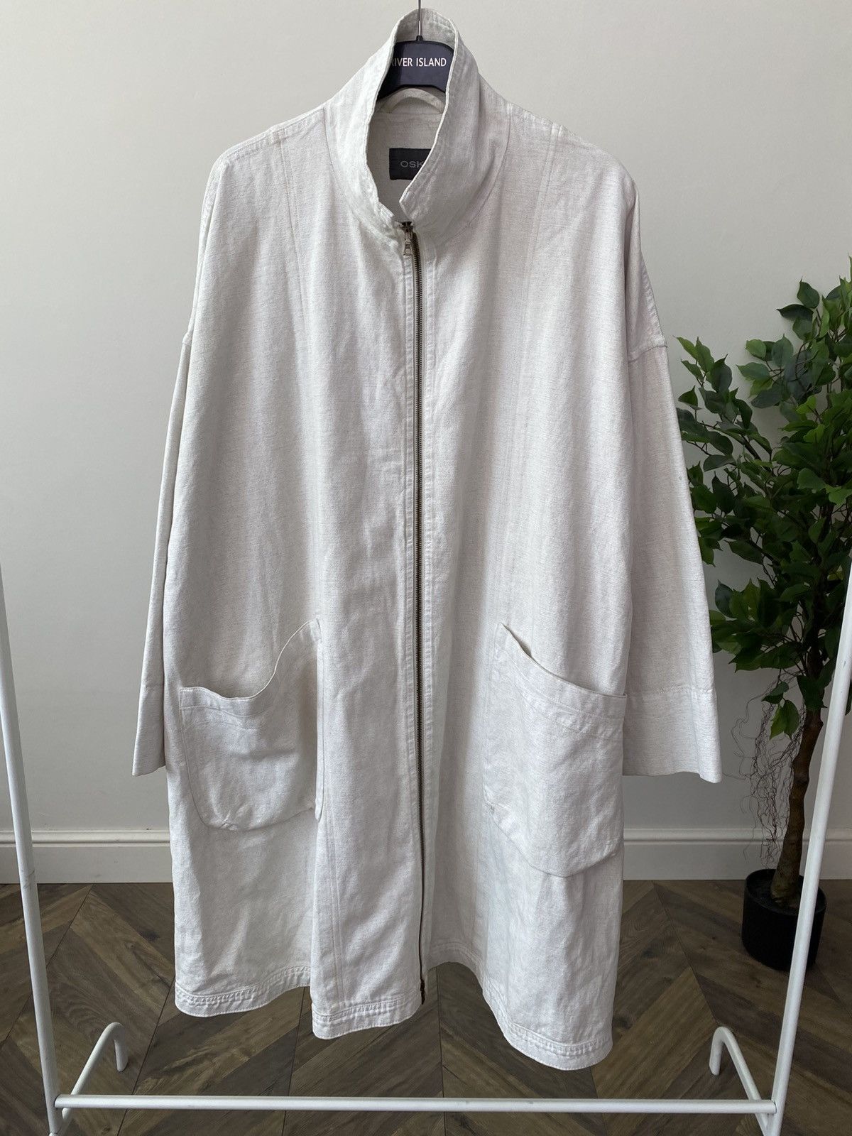 OSKA Vintage OSKA Linen Blend Zip Oversized Heavyweight Coat Size L / US 10 / IT 46 - 1 Thumbnail