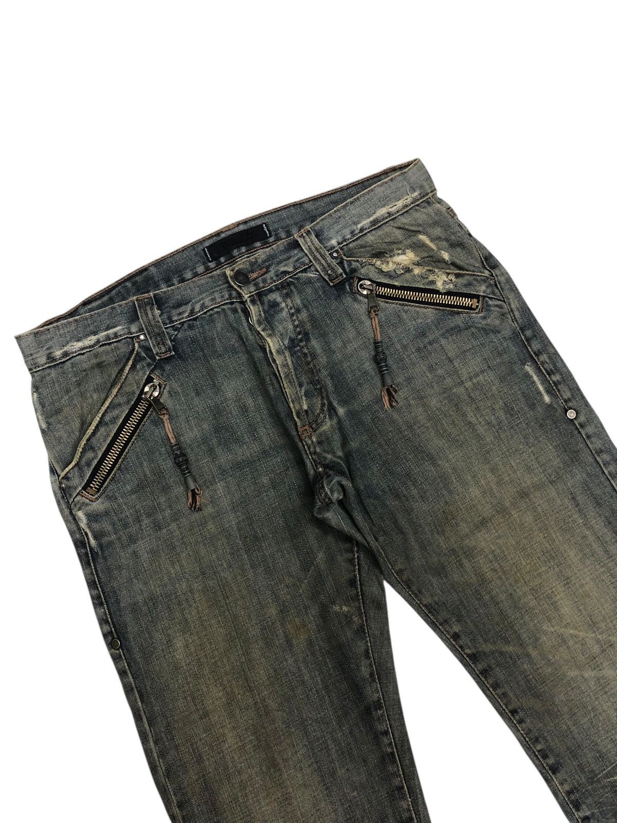 Kapital 🔥ABSOLUTE JOY EARTHY MUD WASH DISTRESSED DENIM JEANS Size US 34 / EU 50 - 7 Thumbnail