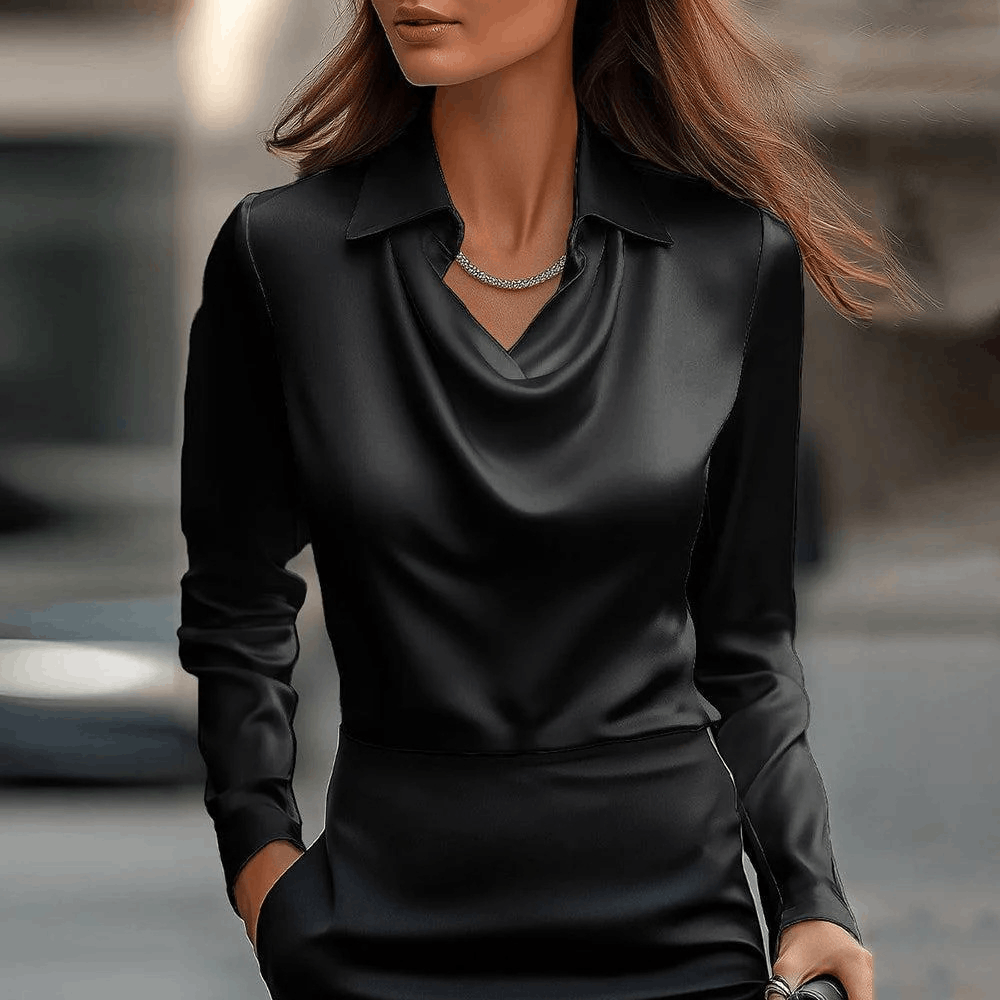 Other Women's Collar Shirts & Blouses Satin Top Long Sleeve Tops Size XL / US 12-14 / IT 48-50 - 1 Thumbnail