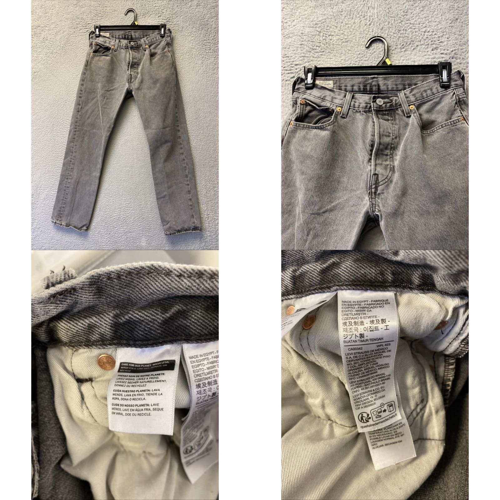 Levi's Levi's 501 Premium Jeans Men 31x30 Gray Straight Regular Button Fly /0384 Size US 31 - 9 Thumbnail