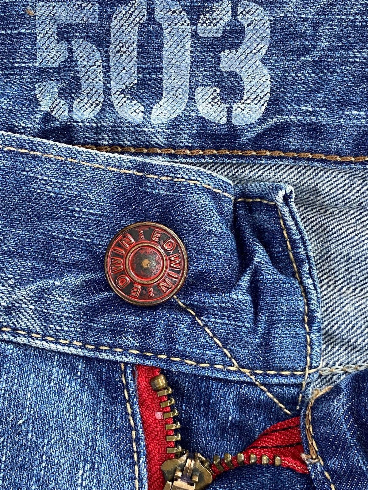 Japanese Brand Blue Trip Ripped With Paint Splatter Straight Leg Jeans Size US 32 / EU 48 - 10 Thumbnail