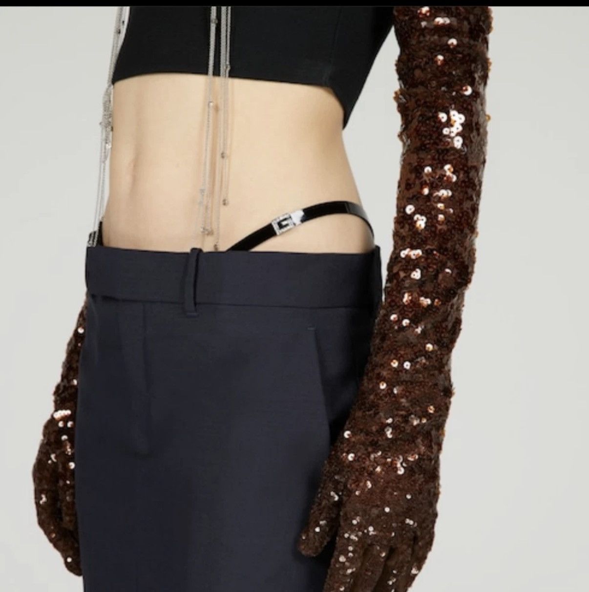 Gucci Iconic Gucci skirt with rhinestone G String (NEW) SZ 46 Size 32" / US 10 / IT 46 - 2 Thumbnail