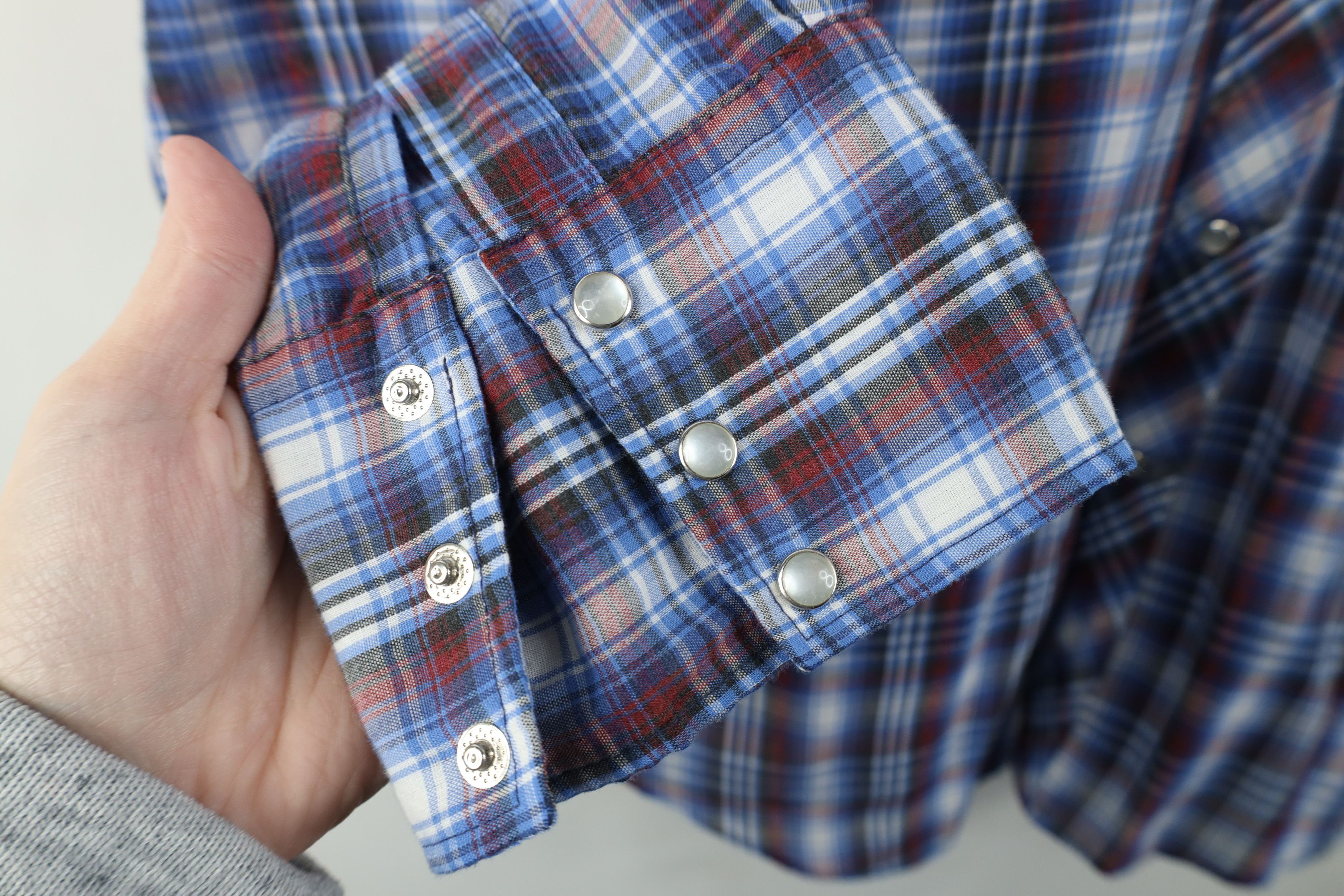 Vintage Vintage 70s Streetwear Western Snap Button Shirt Plaid Size US L / EU 52-54 / 3 - 5 Thumbnail