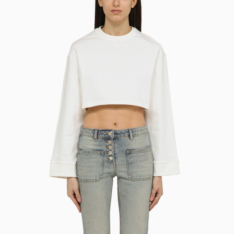 image of Courreges O1D2Blof0224 Sweatshirt In White, Women's (Size Large)