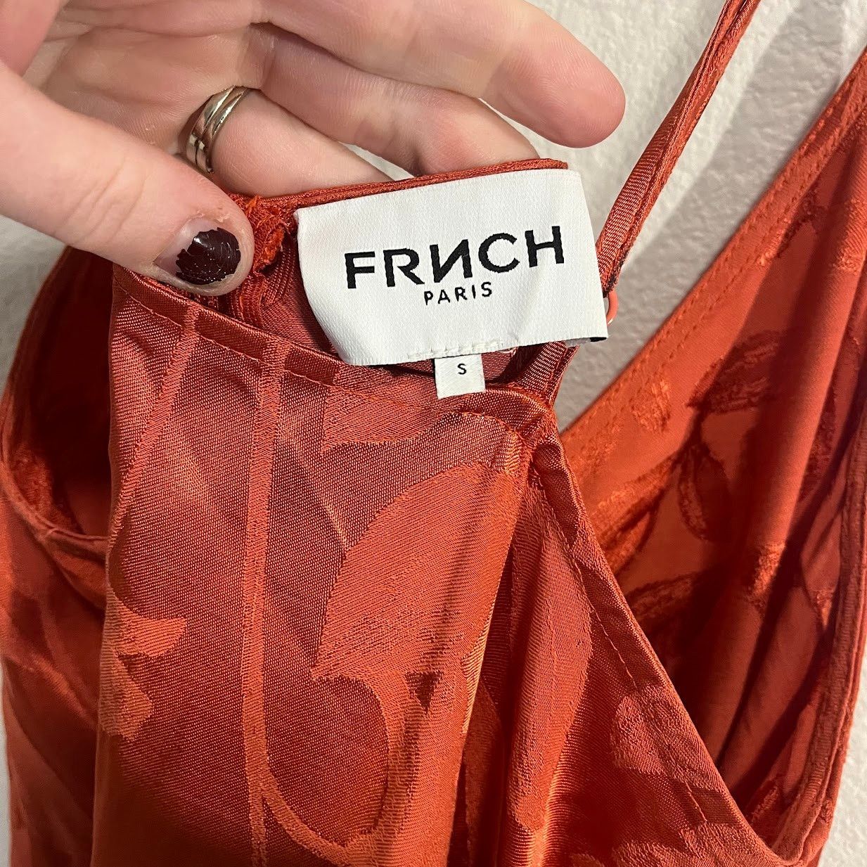 FRNCH FRNCH CIBILLA Brick Dress Floral Satin V-Neck Dress - Small Size S / US 4 / IT 40 - 5 Thumbnail