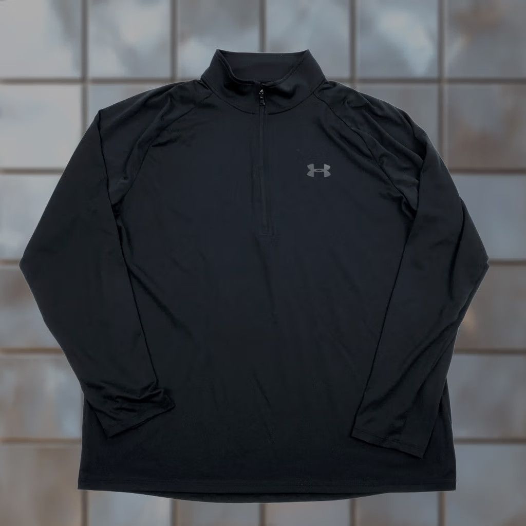 Under Armour Under Armour Men's XL HeatGear Loose Fit 1/4 Zip Pullover Activewear Top Black Size US XL / EU 56 / 4 - 1 Thumbnail