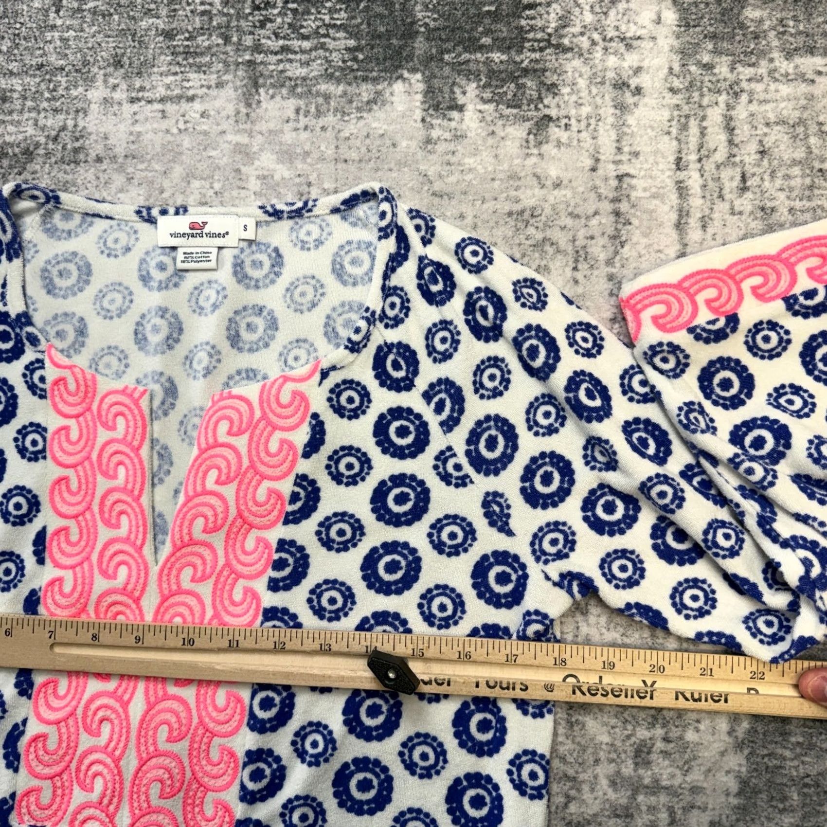 Vineyard Vines Vineyard Vines Dress Womens Small Blue Geometric Terry Cloth Coverup Resort Beach Size S / US 4 / IT 40 - 6 Thumbnail