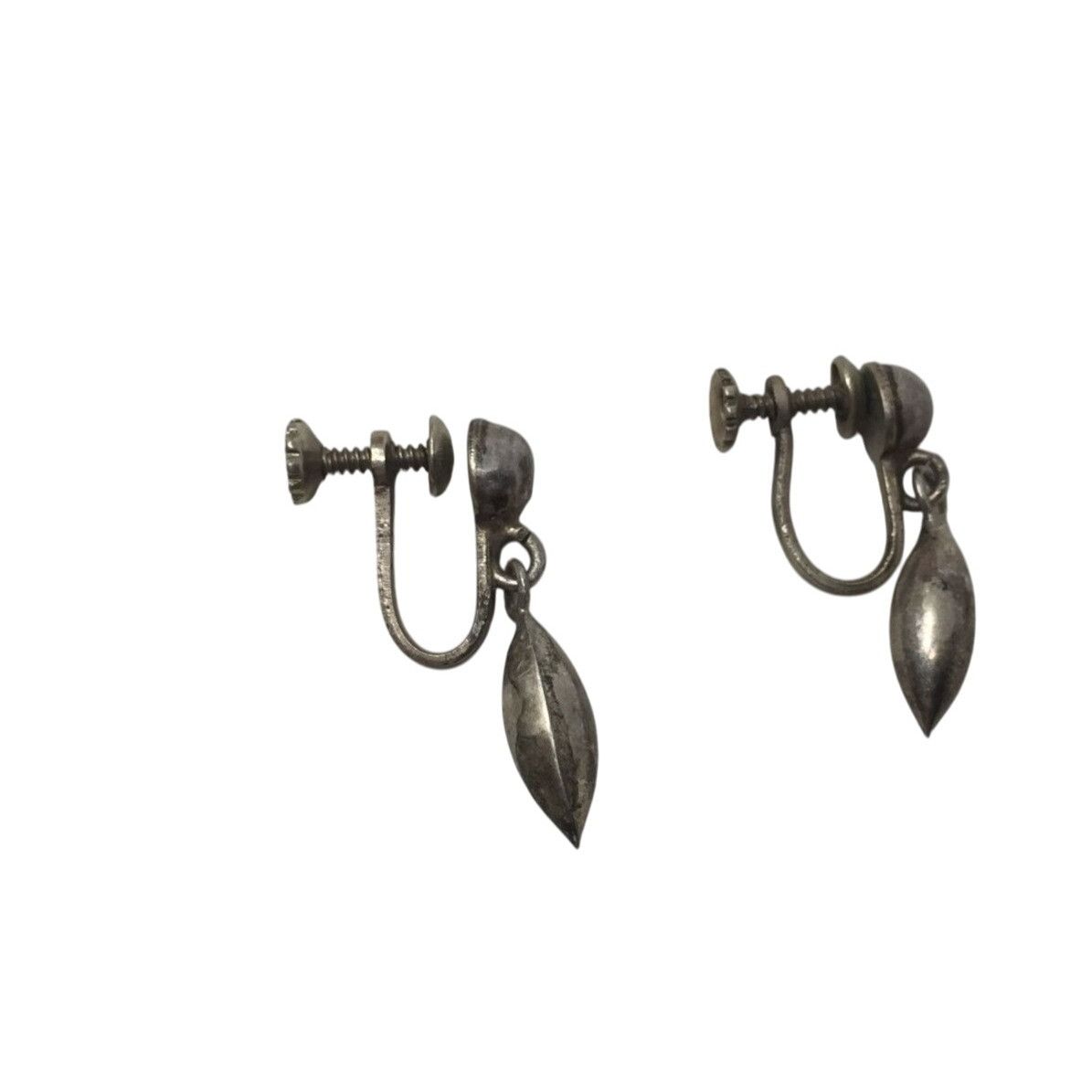 Other Women's Silver Tone Screw Back Dangle Earrings With Clear Pl Size ONE SIZE - 1 Thumbnail