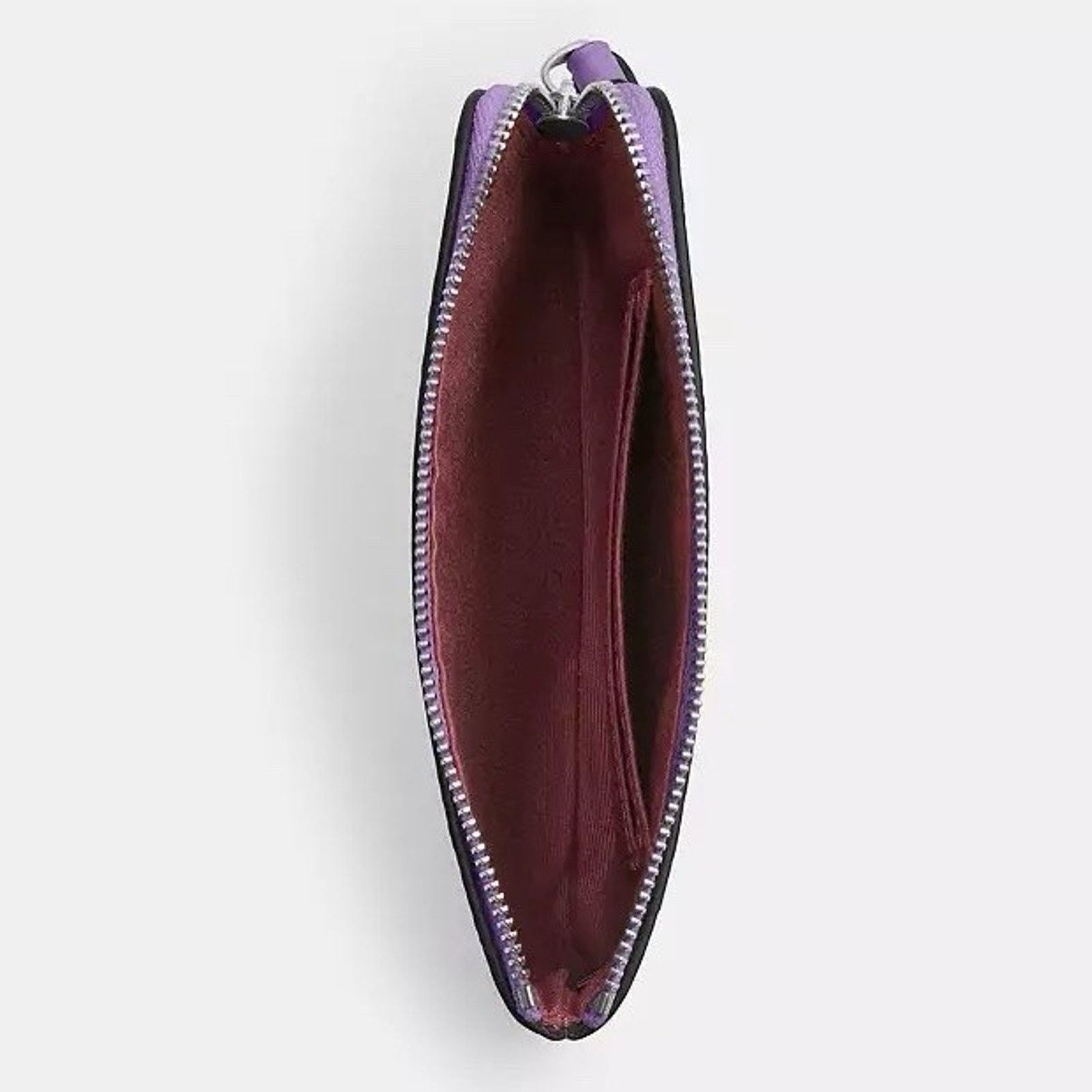 Coach NWT Coach Corner Zip Wristlet Signature CAQ75 Silver/Iris Size ONE SIZE - 5 Thumbnail