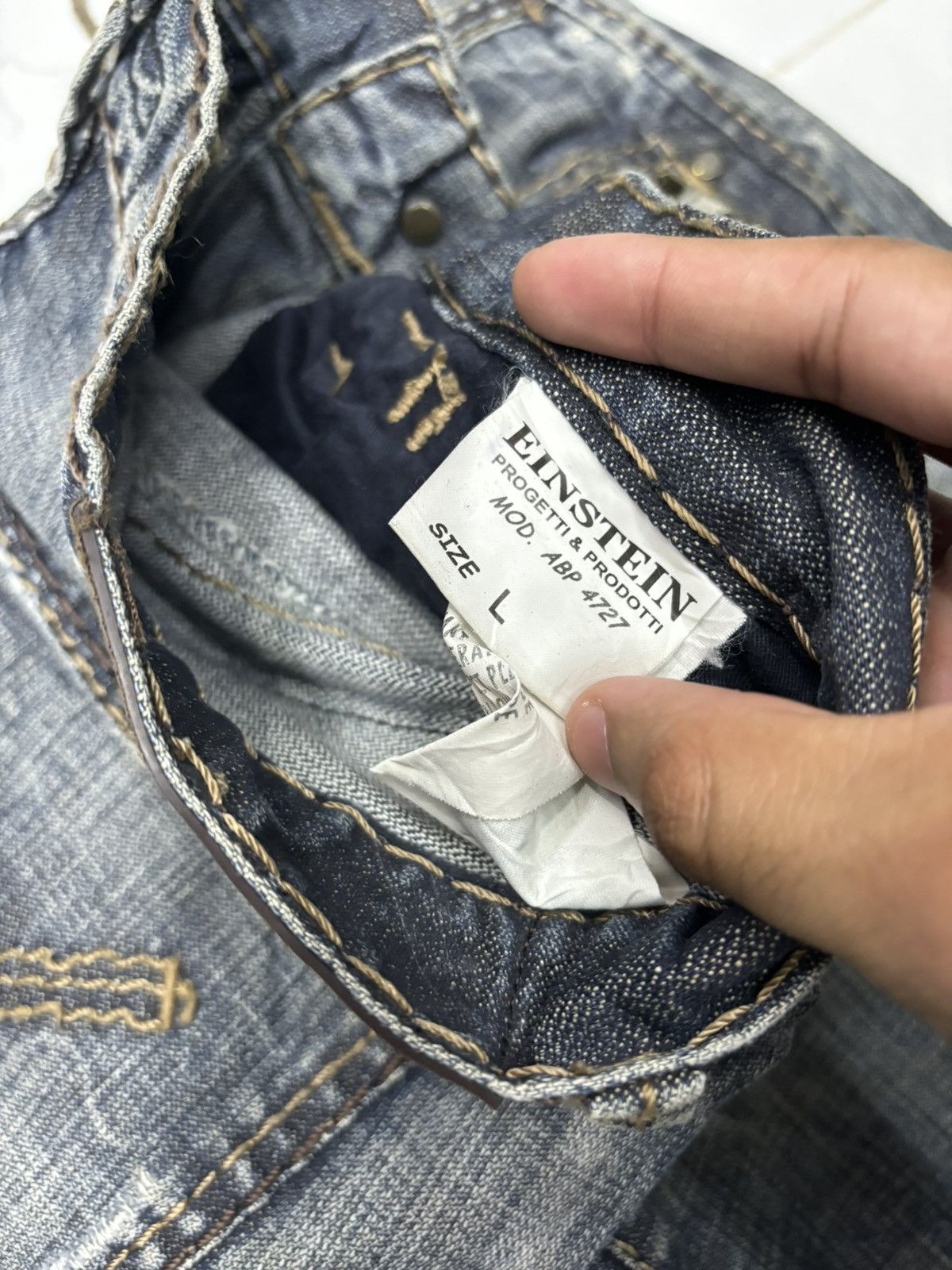 Beauty Beast ABSOLUTE JOY MULTI POCKET BAGGY CROP DISTRESSED DENIM JEANS Size US 33 - 9 Thumbnail