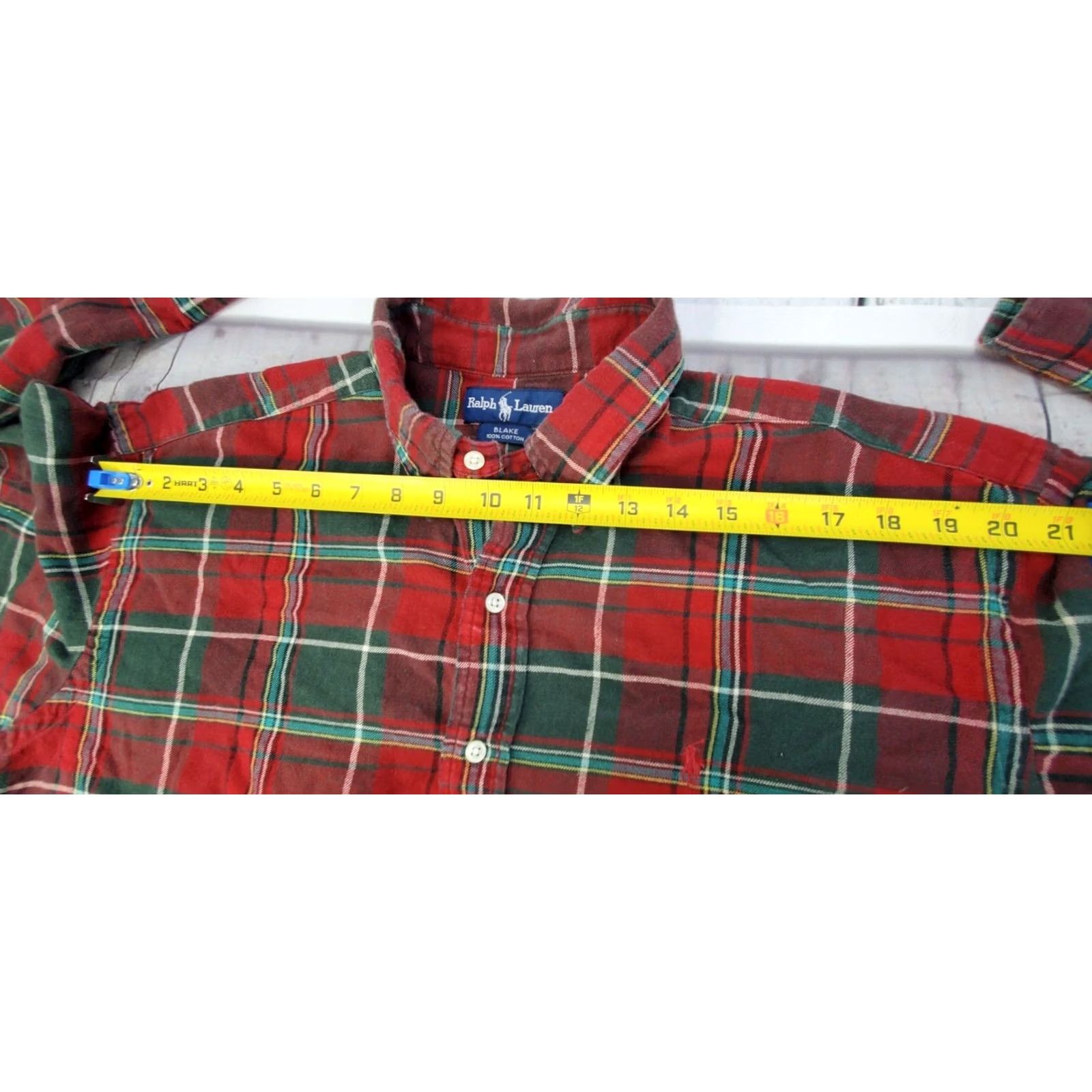 Ralph Lauren Ralph Lauren BLAKE Plaid Flannel Button Shirt Men L Red Green Long Sleeve Cotton Shirt Size US L / EU 52-54 / 3 - 3 Thumbnail