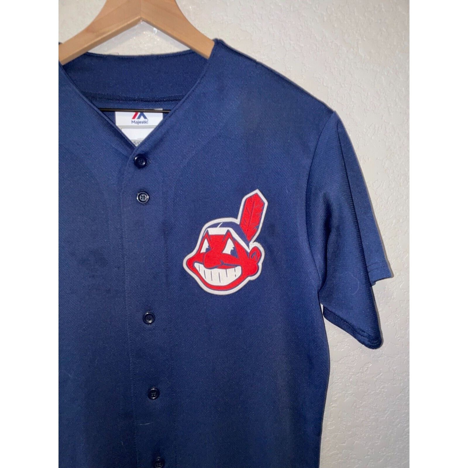Majestic MLB Cleveland Indians Jersey Baseball Blue Active Top Small Size US S / EU 44-46 / 1 - 2 Thumbnail