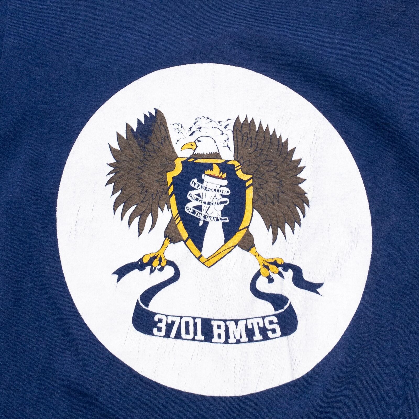 Vintage Vintage Military T-Shirt Fits Mens XS Navy Blue 3701 BMTS Logo ...