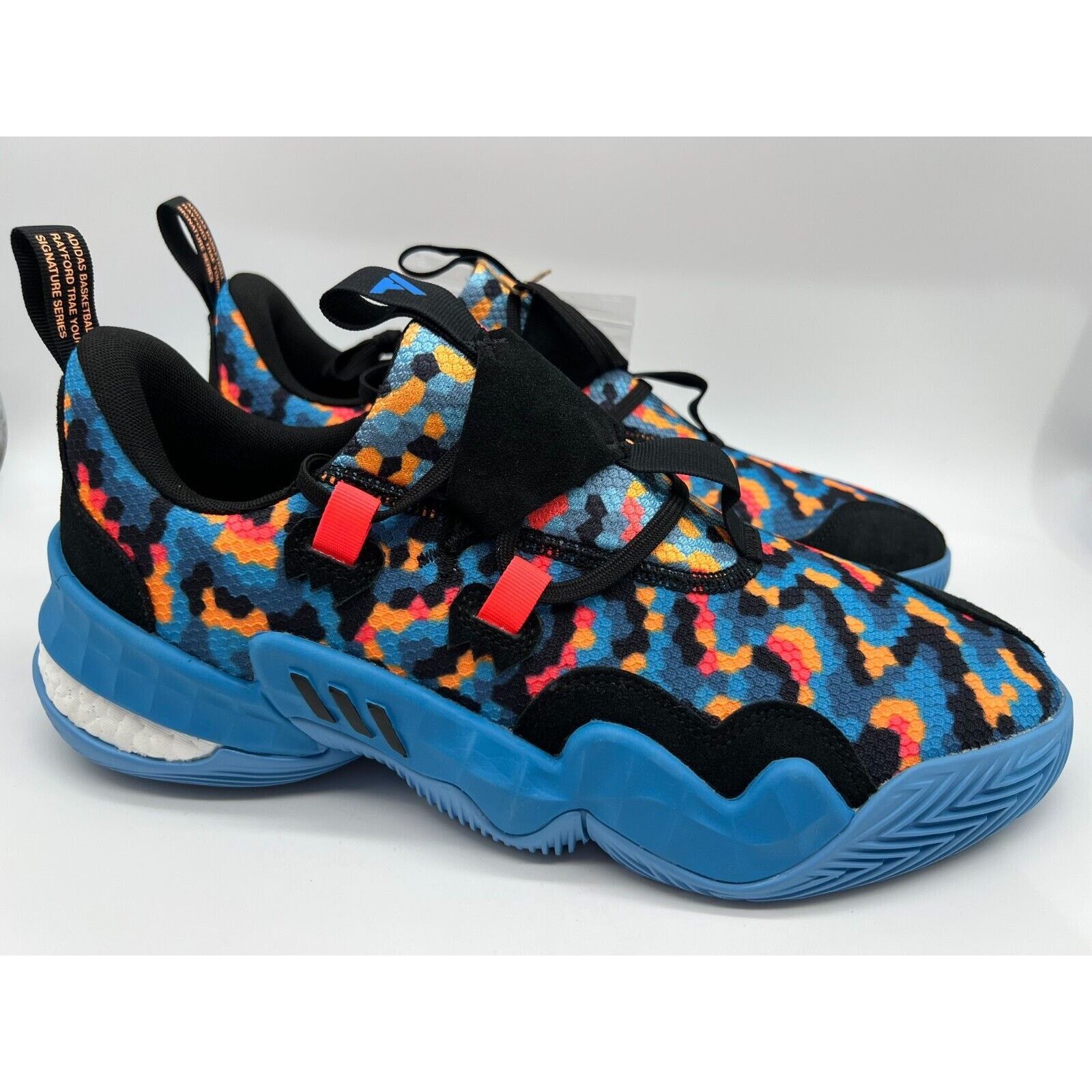adidas Trae Young Pixel Black Blue Multi Men's Size 12