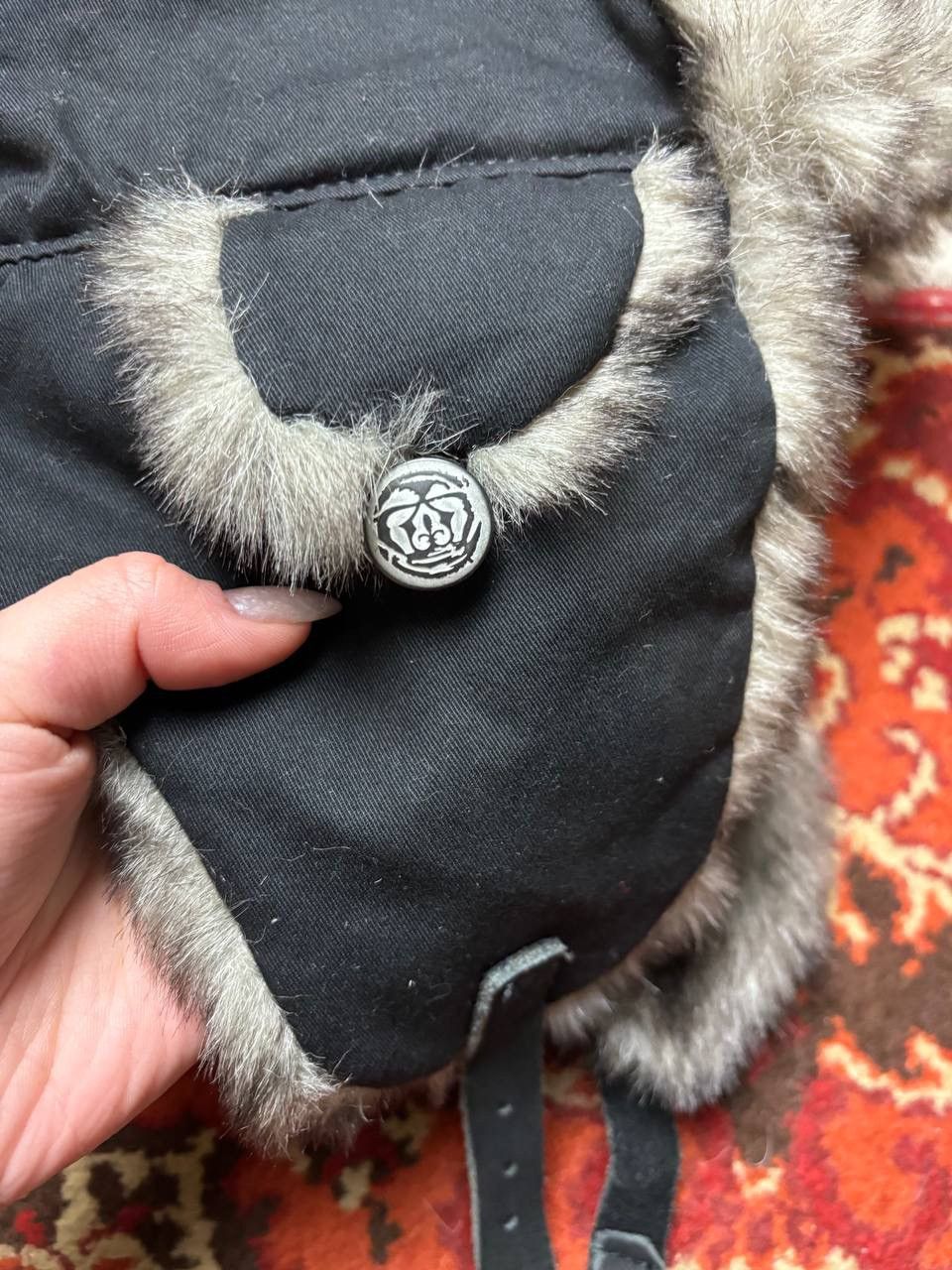 Hysteric Glamour × Vintage Vintage Y2K Japanese brand Ushanka Active opium black fur Size ONE SIZE - 2 Thumbnail