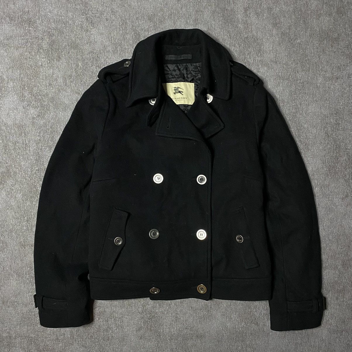 image of Vintage Burberry London Short Coat in Black, Women's (Size Medium)