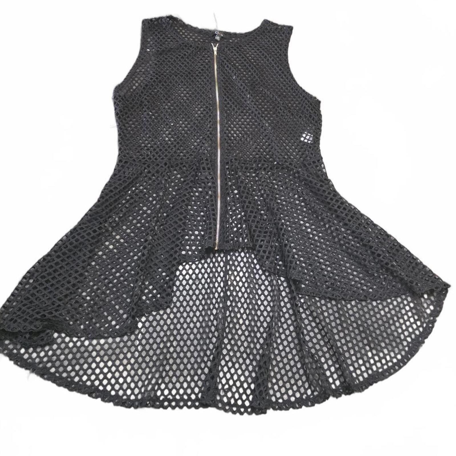 Levi's Vintage Clothing Cleo Black Sexy Mesh Net Peplum Zip Sleeveless Sheer Top 2X Size XXL / US 16-18 / IT 52-54 - 2 Thumbnail