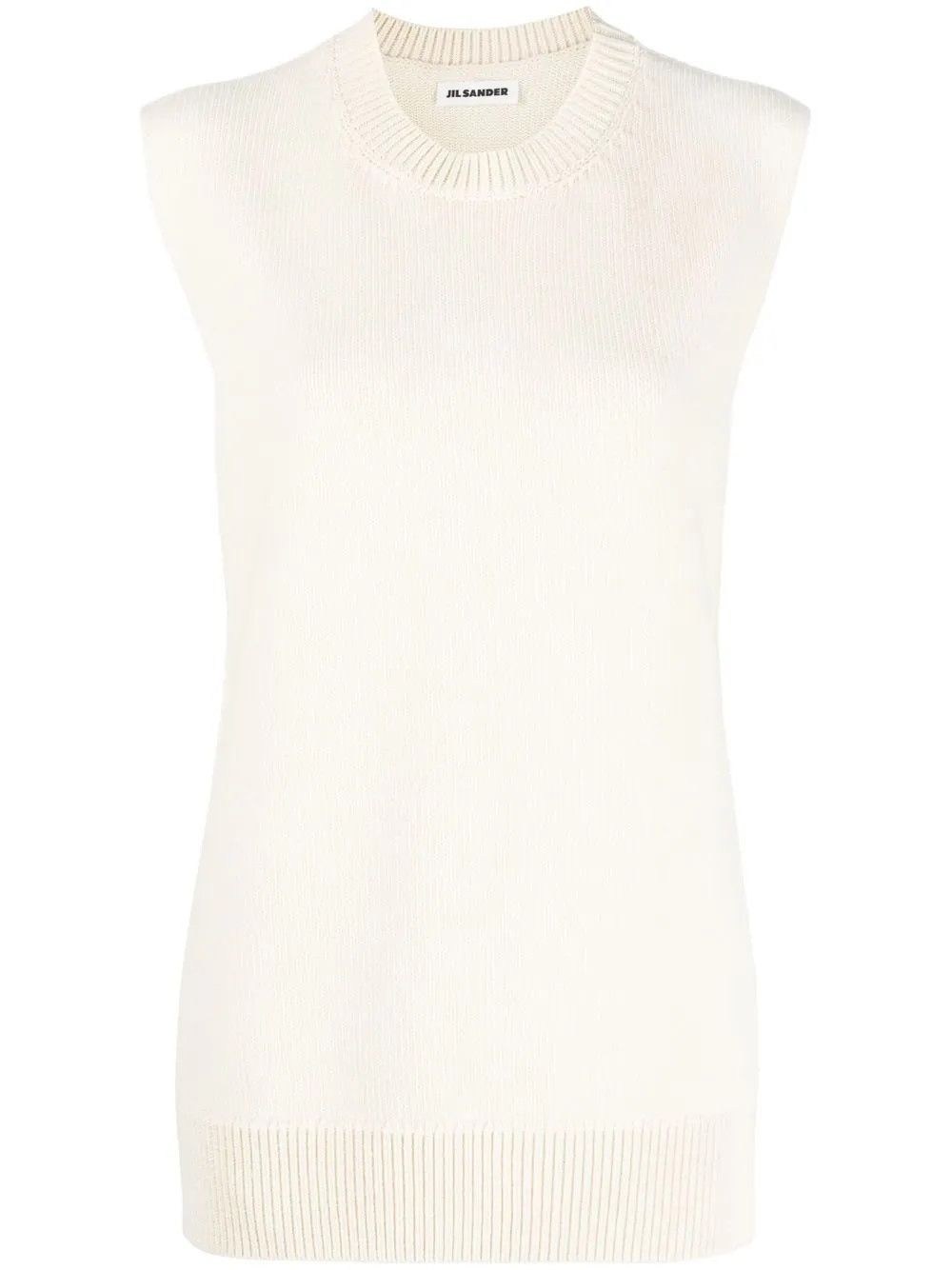 Jil Sander o1y1025 Sleeveless Sweater in Ivory Size S / US 4 / IT 40 - 1 Thumbnail