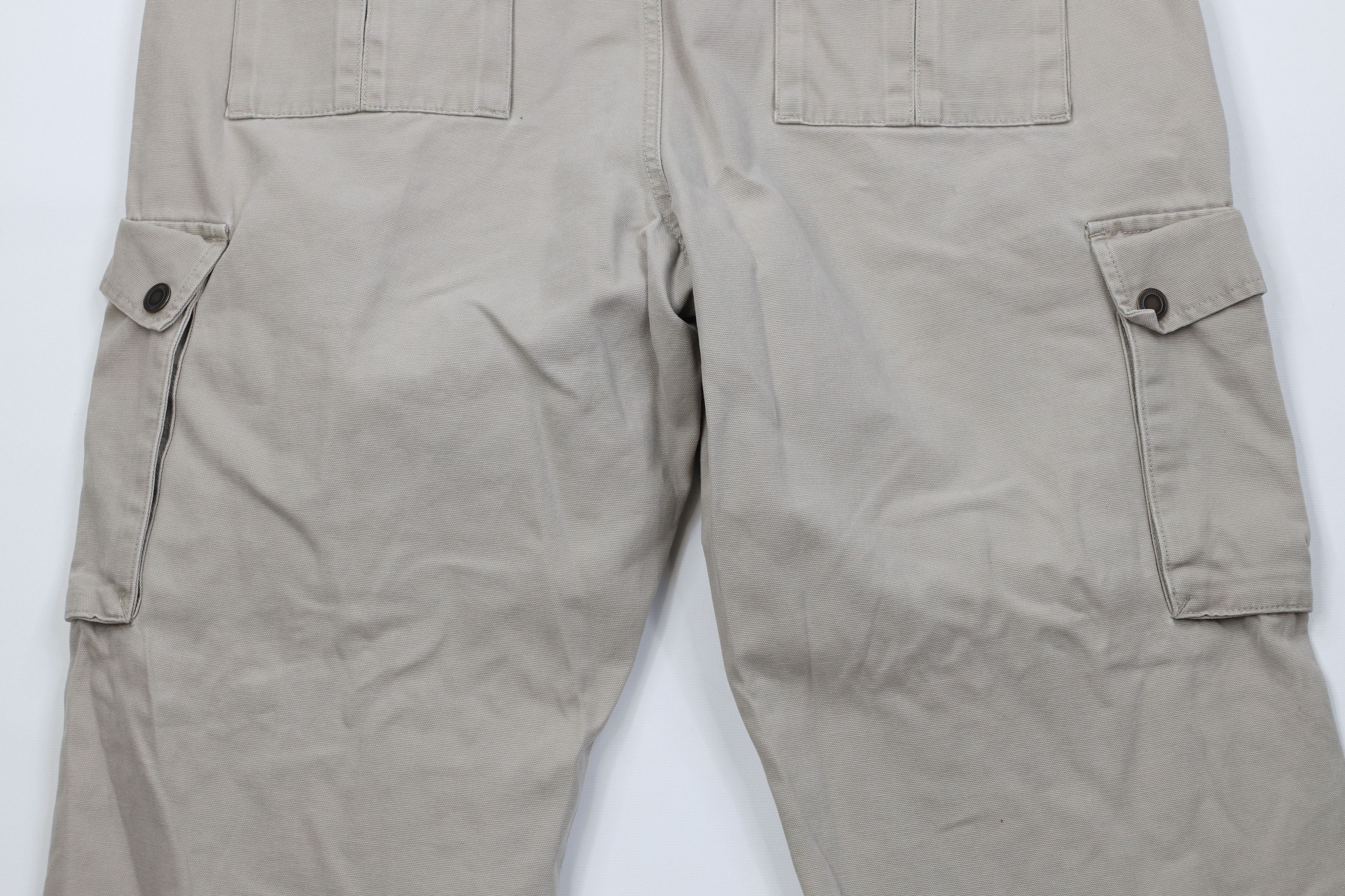 Vintage Vintage 90s Streetwear Wide Leg Cargo Pants Beige Cotton Size US 36 / EU 52 - 10 Thumbnail