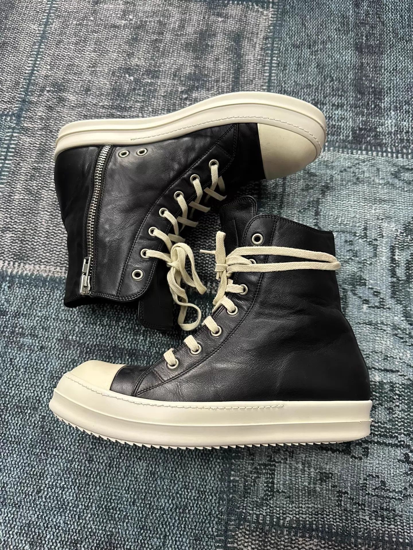 Rick Owens Rick Owens Mainline High Top Leather Converse 40 Size US 7 / EU 40 - 1 Thumbnail