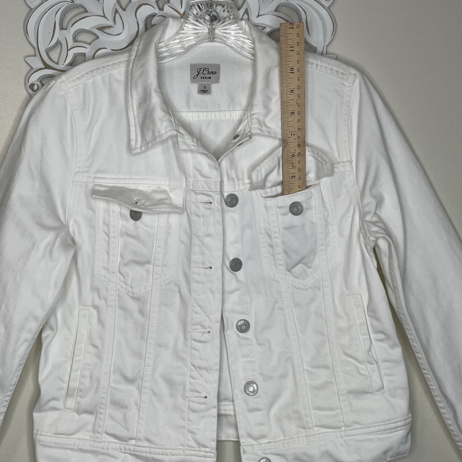 J.Crew J.CREW DENIM size S Jacket COTTON Long Sleeves WHITE Size S / US 4 / IT 40 - 9 Thumbnail