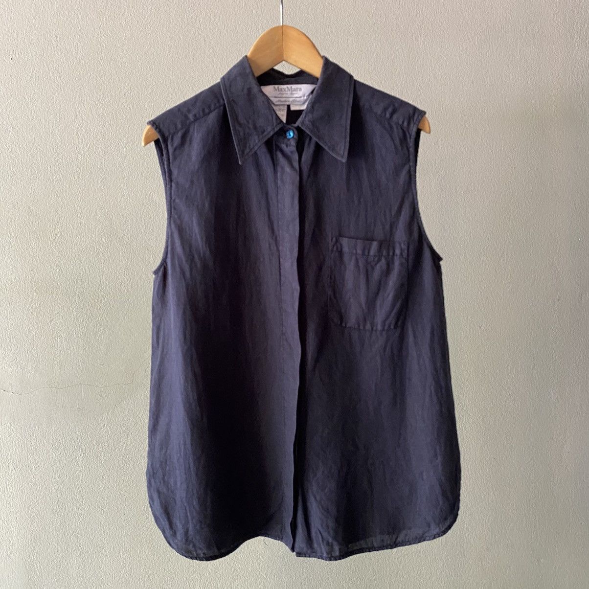 Max Mara MAX MARA Black Sleeveless Button-Up Shirt Size M / US 6-8 / IT 42-44 - 19 Thumbnail