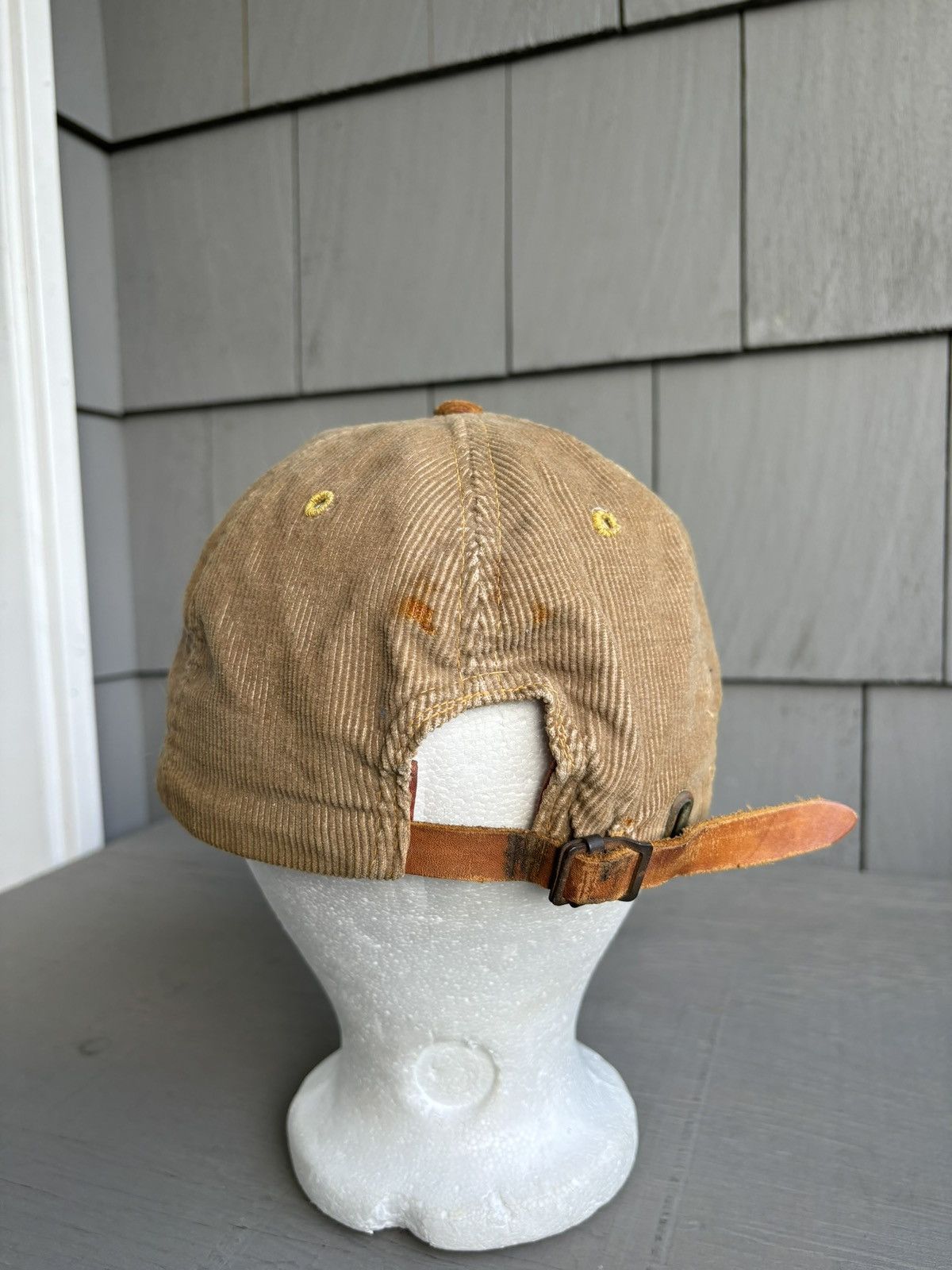 Levi's 1970s Vintage Levi's Orange Tab Corduroy Hat Leather Basebal Size ONE SIZE - 6 Thumbnail