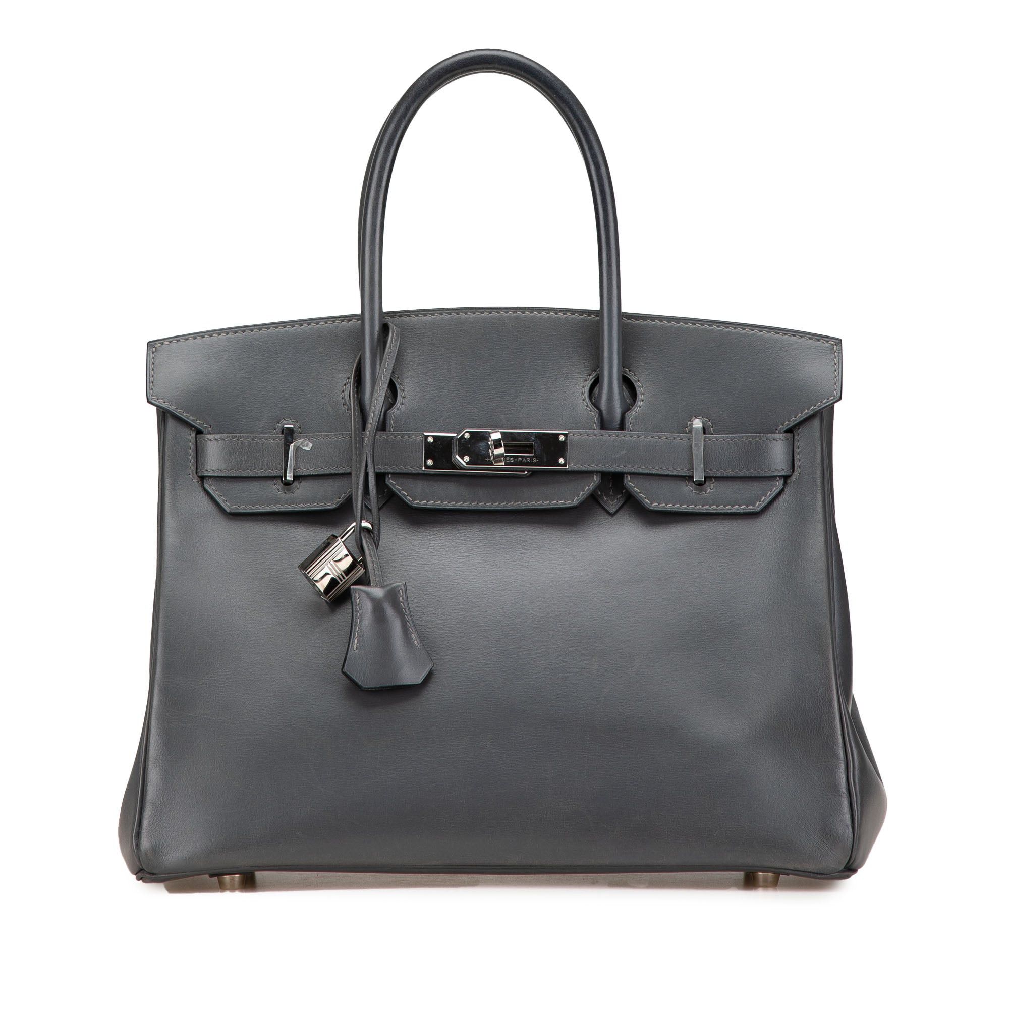 Hermes Hermès Box Calf Birkin Retourne 30 Gray Size ONE SIZE - 1 Thumbnail