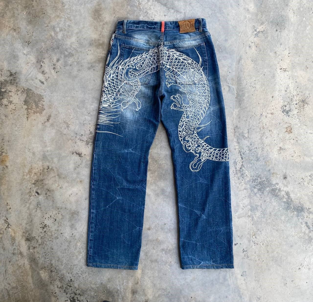 Japan Blue × KOJIMA GENES VINTAGE KARAKURI TAMASHI ECCENTRIC ICONIC DRAGON EMBROIDERED Size US 31 - 3 Thumbnail