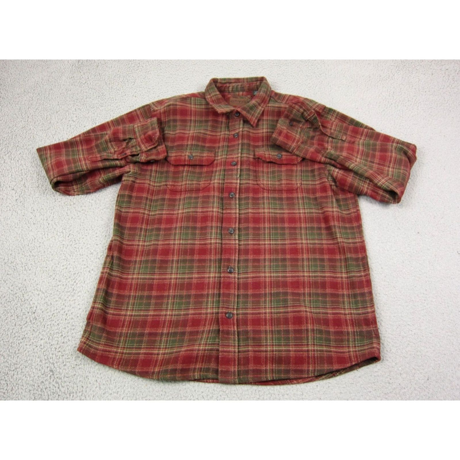 Orvis Orvis Shirt XL Red Plaid Flannel Button-Up Long Sleeve Regular Fit Mens XL Size US XL / EU 56 / 4 - 2 Thumbnail