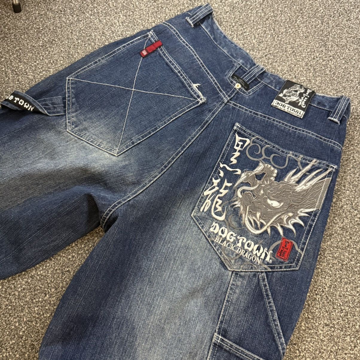 JNCO 🔥🇯🇵 Crazy Sick 90s Dogtown Black Dragon Baggy Rare Pants Size US 32 / EU 48 - 11 Thumbnail