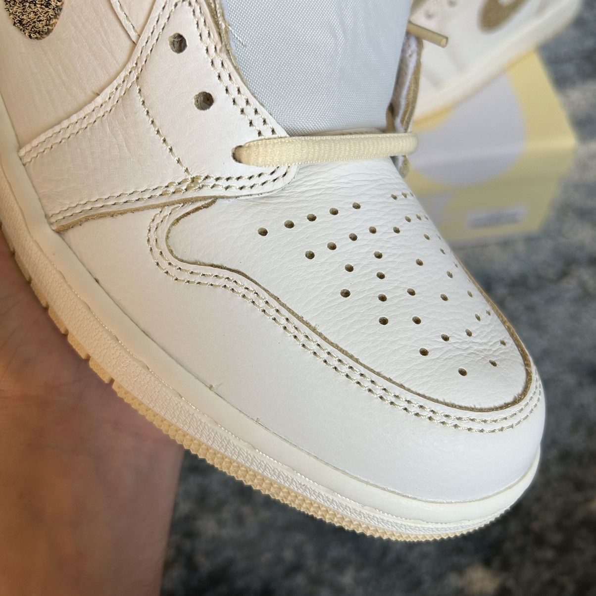 Jordan Brand × Nike AJ1 HiGH CRAFT ViBRATiONS OF NAiJA SAiL PALE VANiLLA CREAM Size US 9.5 / EU 42-43 - 6 Thumbnail