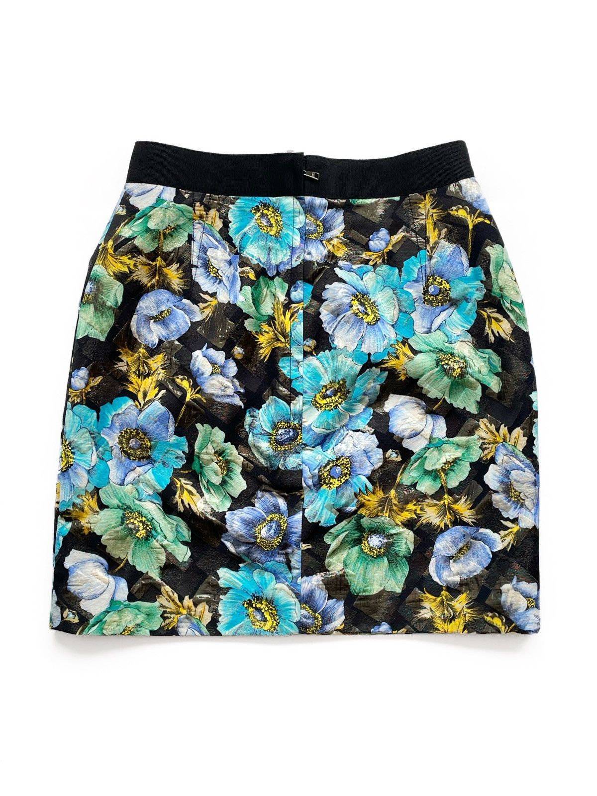 Dolce & Gabbana Dolce & Gabbana Floral Jacquard Mini Skirt Blue Flower Zip Size 26" / US 2 / IT 38 - 5 Thumbnail