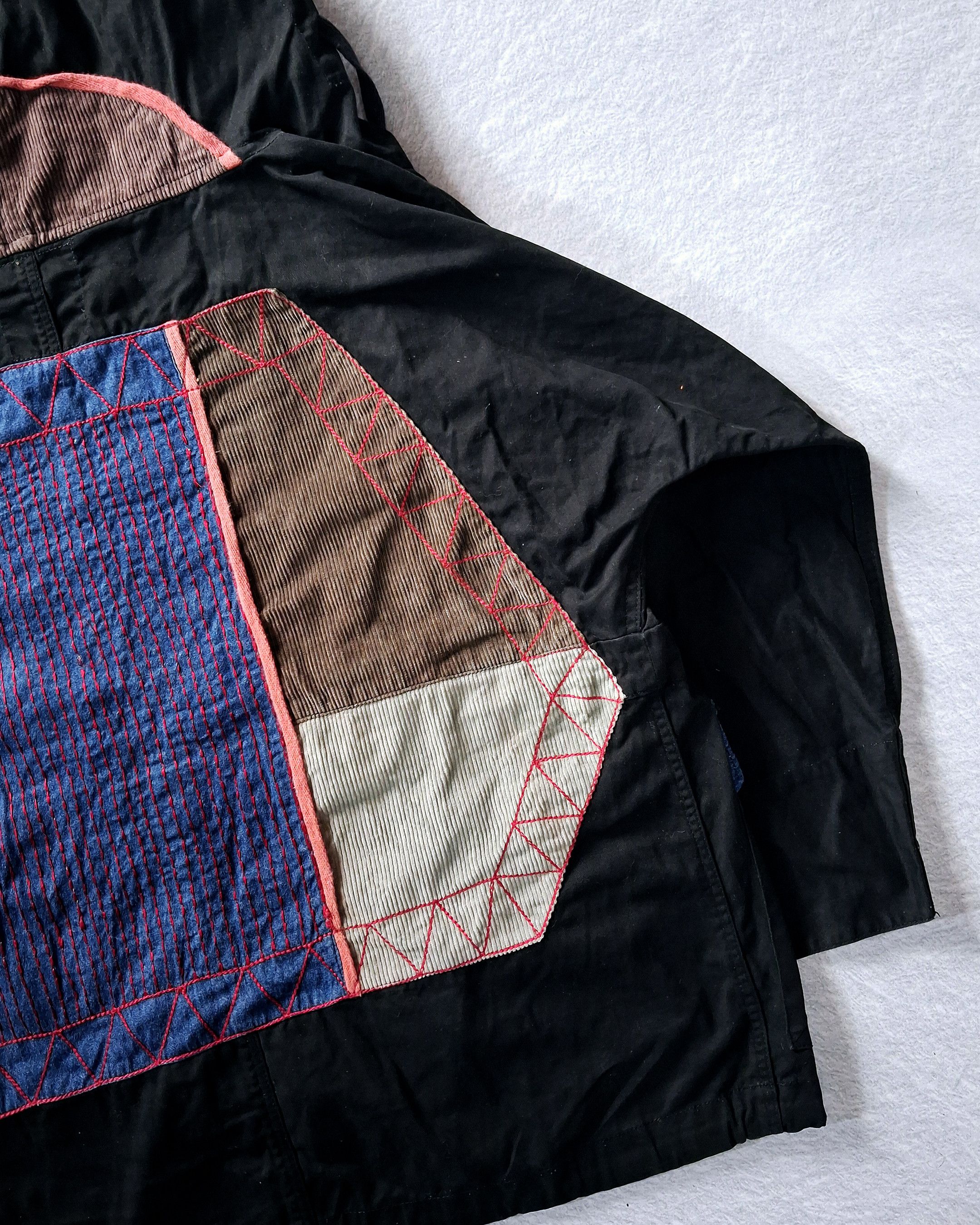 Japanese Brand AMINA PATCWORK BORO MULTIPOCKET BUTTON HOODIE JACKET Size US L / EU 52-54 / 3 - 13 Thumbnail