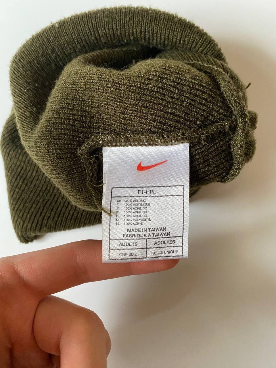 Nike Vintage Nike Winter hat OS Olive small logo Size ONE SIZE - 3 Thumbnail