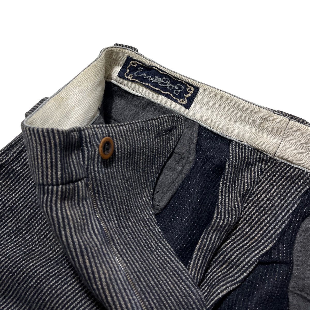 45rpm 45rpm SS2017 Artisan Indigo Series - Stripe Buttoned Pants Size US 29 - 2 Thumbnail