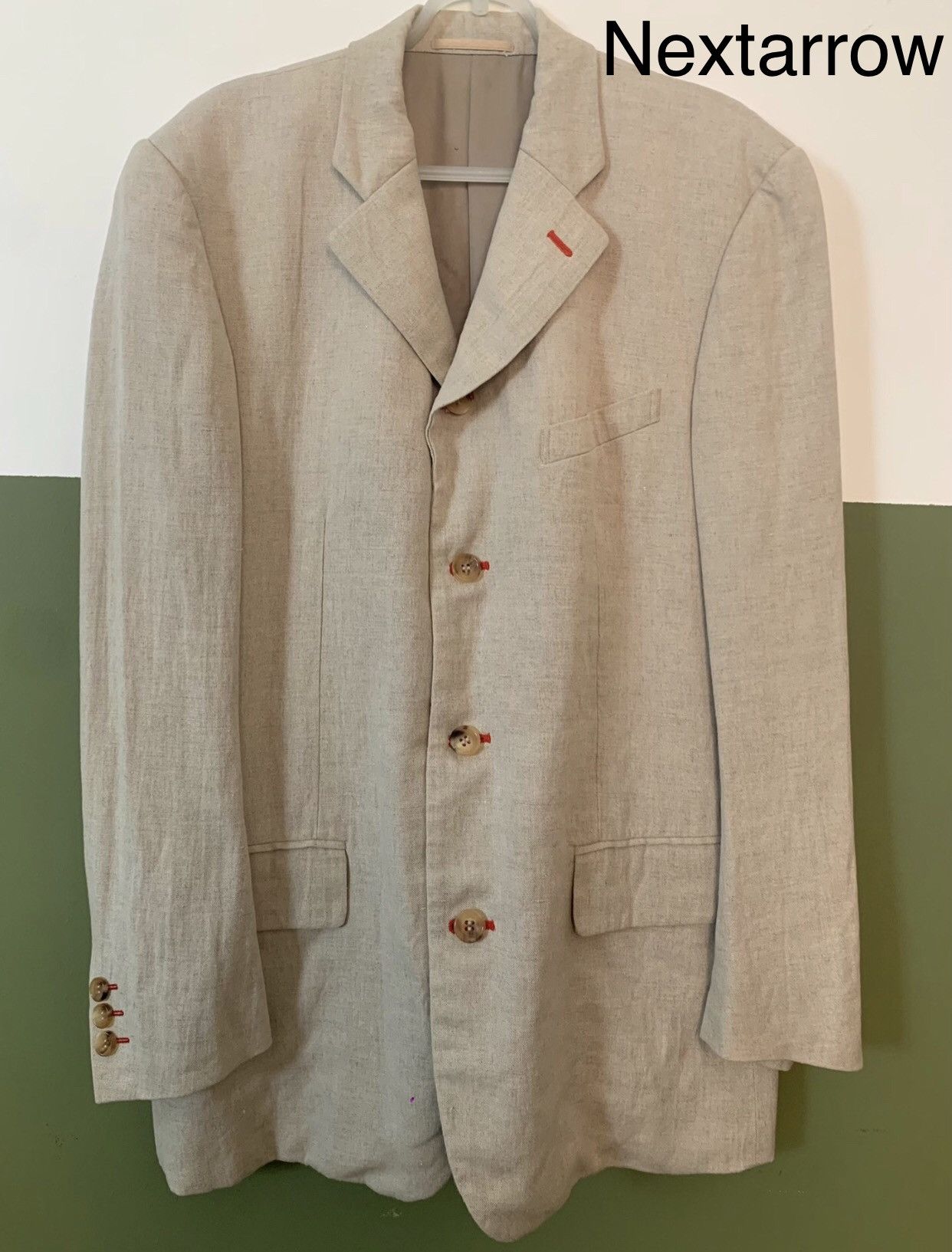 Comme des Garcons Linen red line suit jacket 2412-Nextarrow Size S / US 4 / IT 40 - 1 Thumbnail