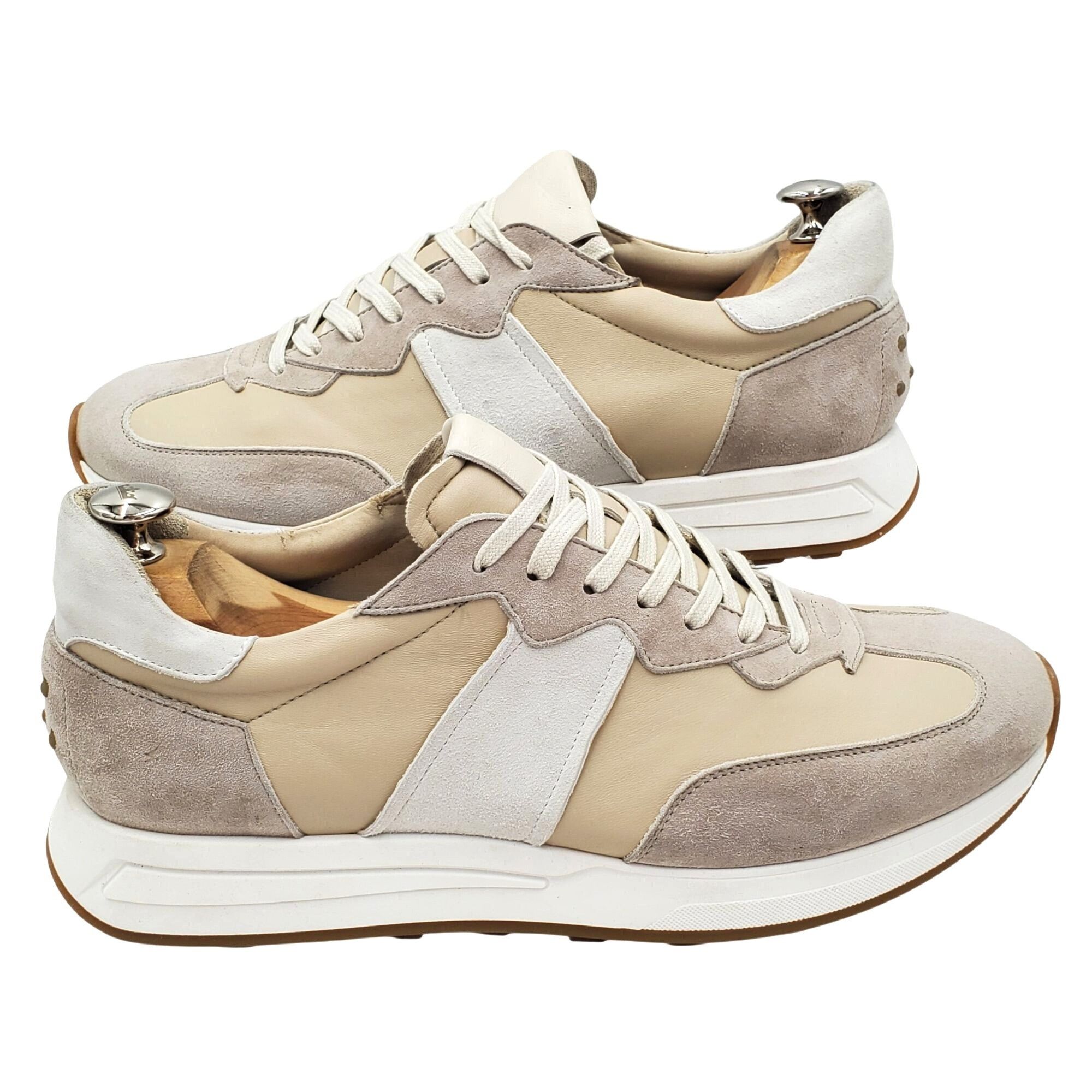 Zelli Zelli Roxi Mens size 10 Taupe White Italian Suede Calfskin Size US 10 / EU 43 - 12 Thumbnail