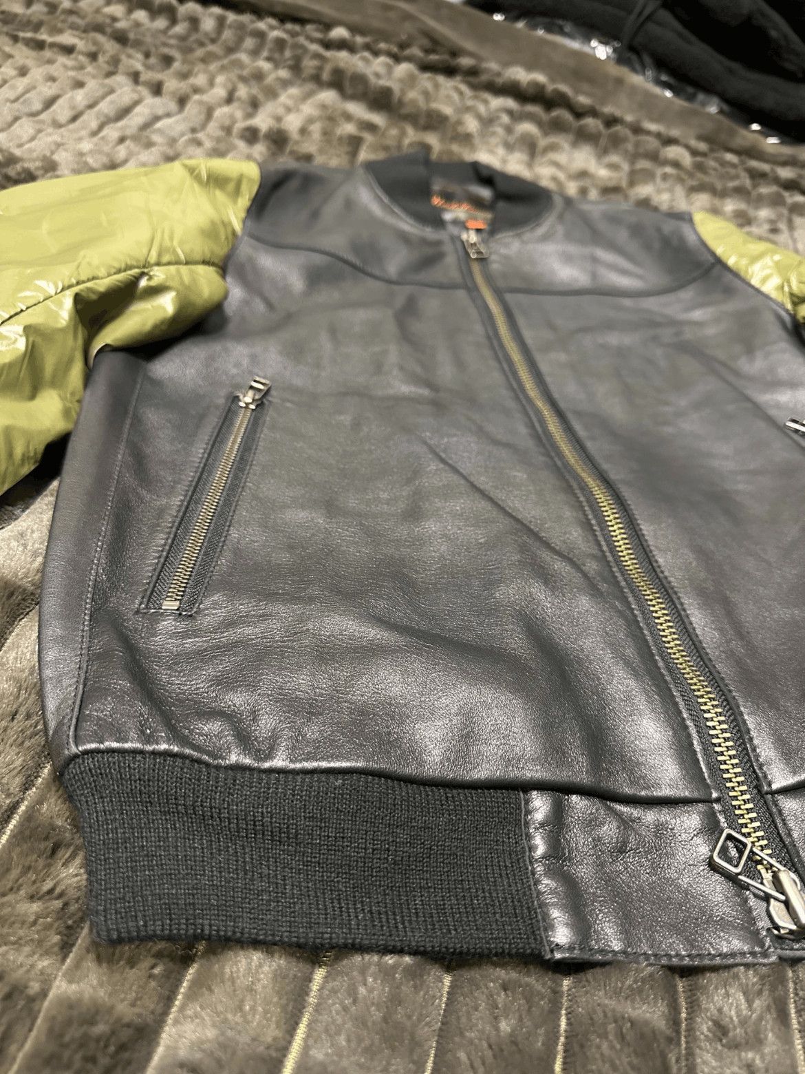 Undercover Sz 3 Undercover Joint Olive Leather Flight Jacket Mojos916 Size US L / EU 52-54 / 3 - 6 Thumbnail