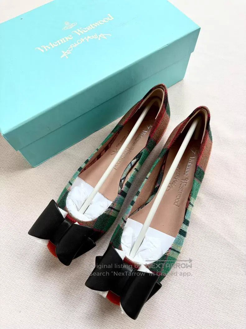 Vivienne Westwood Vivienne Westwood Plaid bow flat dress shoes Size US 5.5 / IT 35.5 - 1 Thumbnail