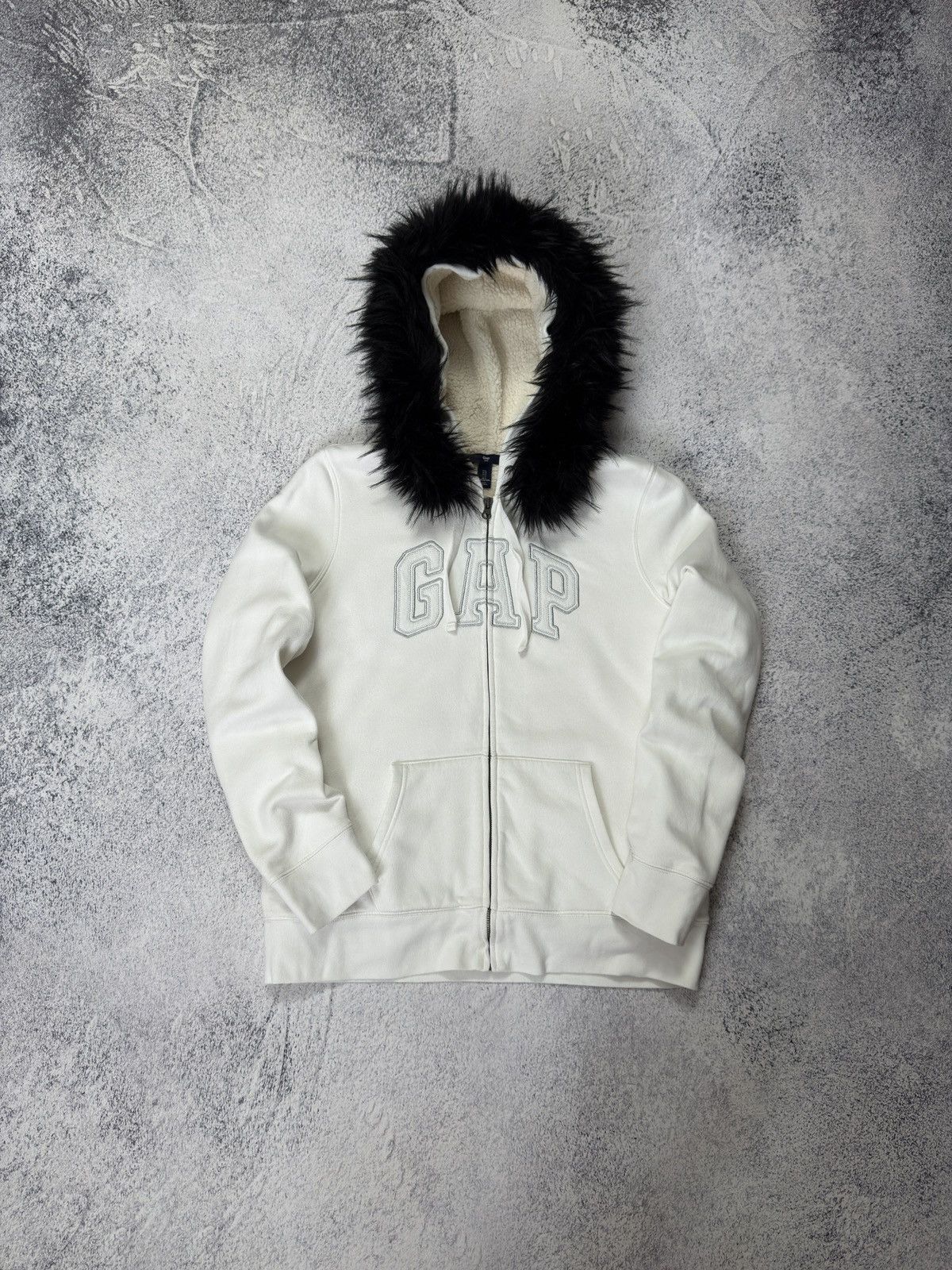 Gap Vintage Y2K GAP Zip Fur Hoodie IfSixWasNine LGB Style Size US L / EU 52-54 / 3 - 1 Thumbnail