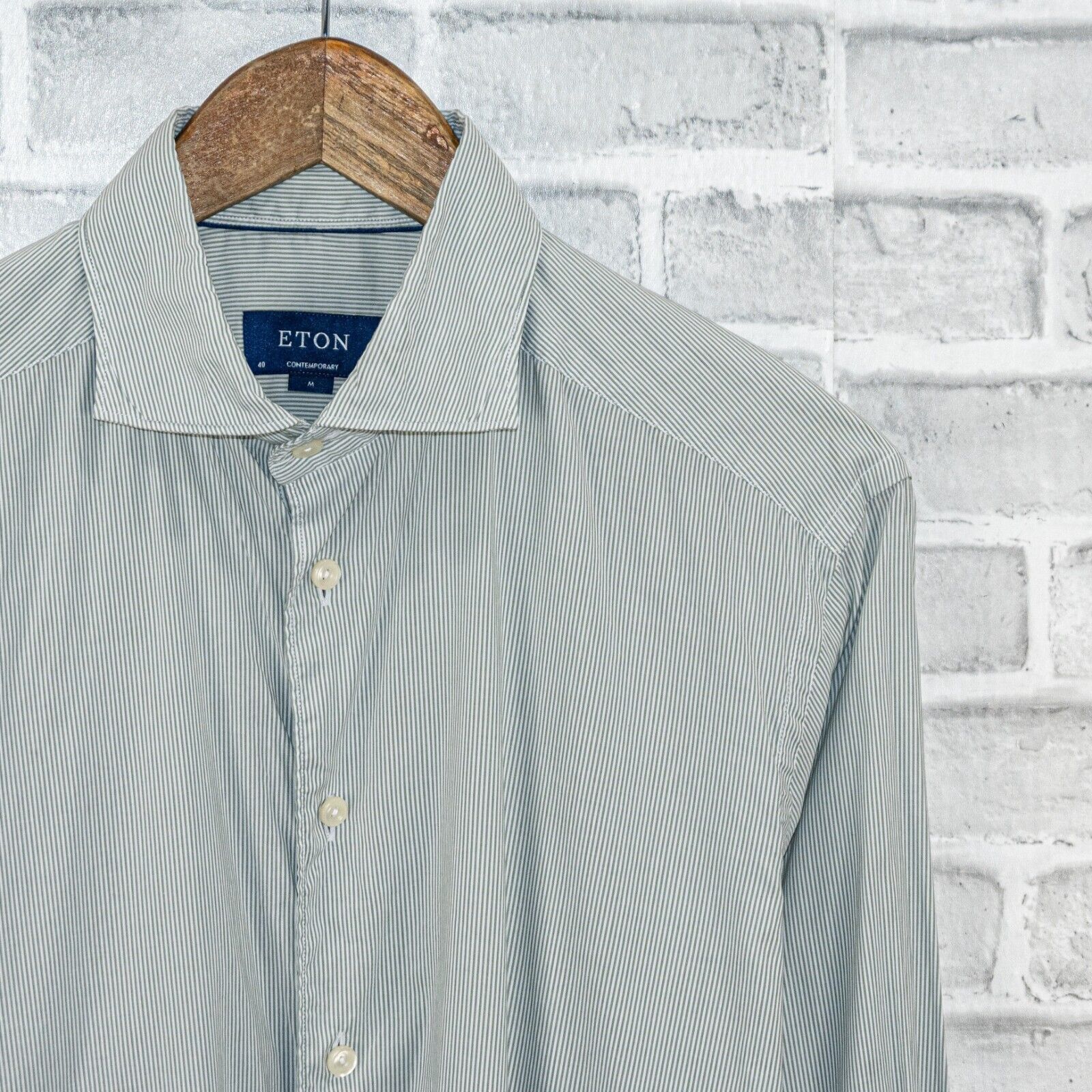 Eton ETON Contemporary Cotton Modal Poplin button up Shirt green Size US M / EU 48-50 / 2 - 3 Thumbnail