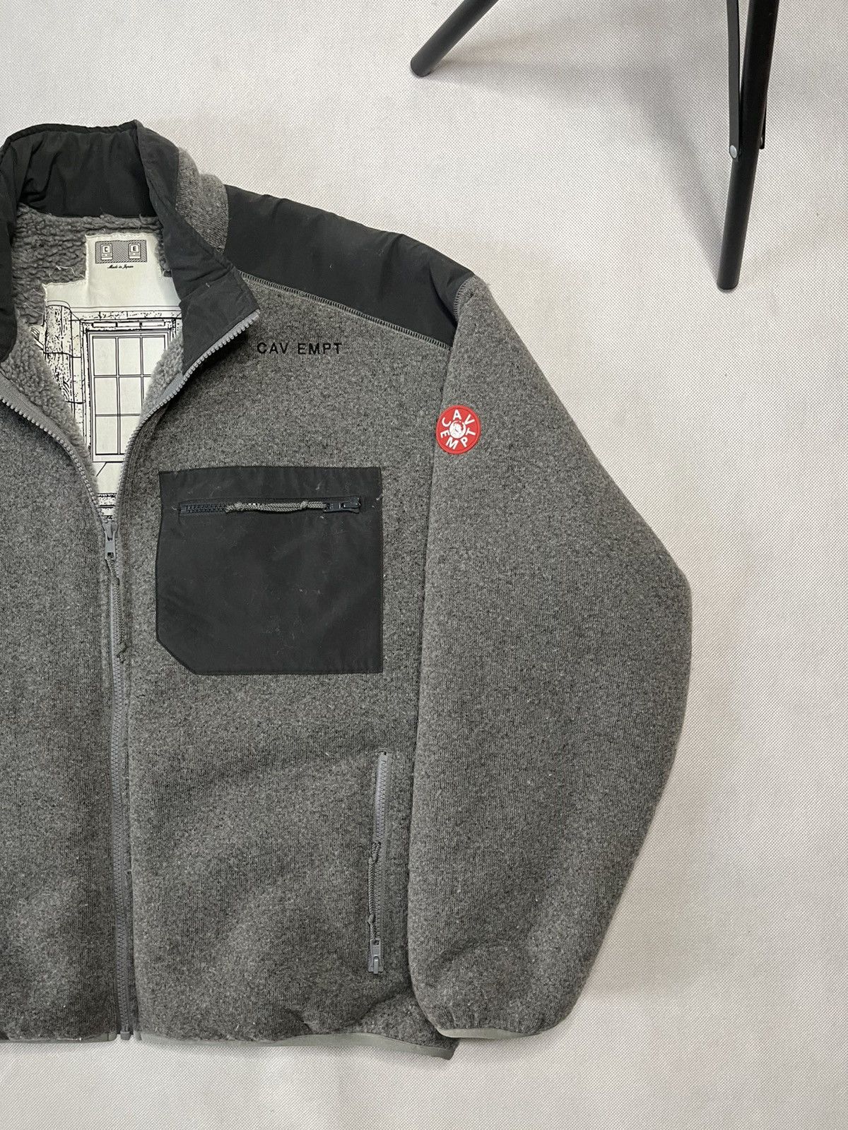 Cav Empt ‼️ SS21 Cav Empt C.E. Grey Furry Back Fleece Zip Up Jacket ‼️ Size US L / EU 52-54 / 3 - 2 Thumbnail