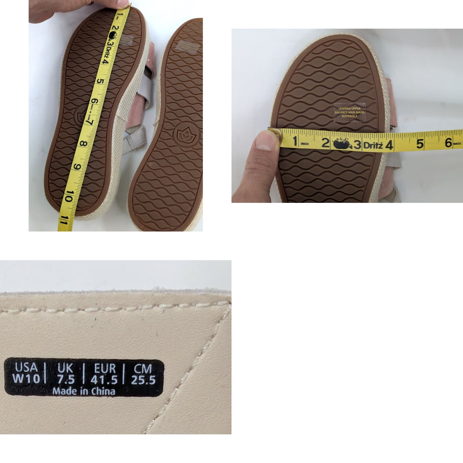 Vintage Spenco Suede Leather Strappy Wedge Orthotic Sandal Women 10 Pink Cream Gray NEW Size US 10 / IT 40 - 9 Thumbnail