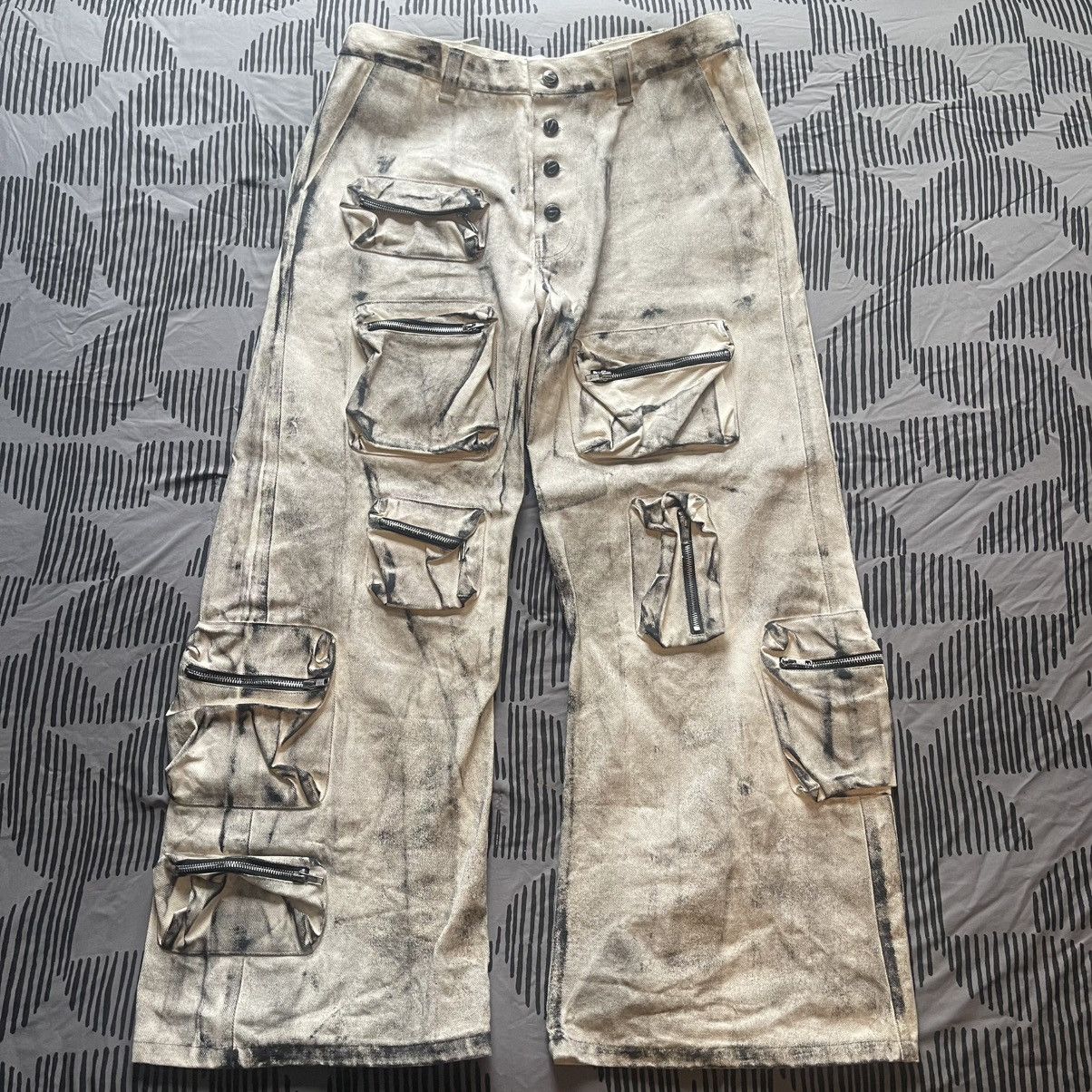 Designer Kraftwork Aint Eazy BK Flared Cargo Beige Size US 34 / EU 50 - 1 Thumbnail