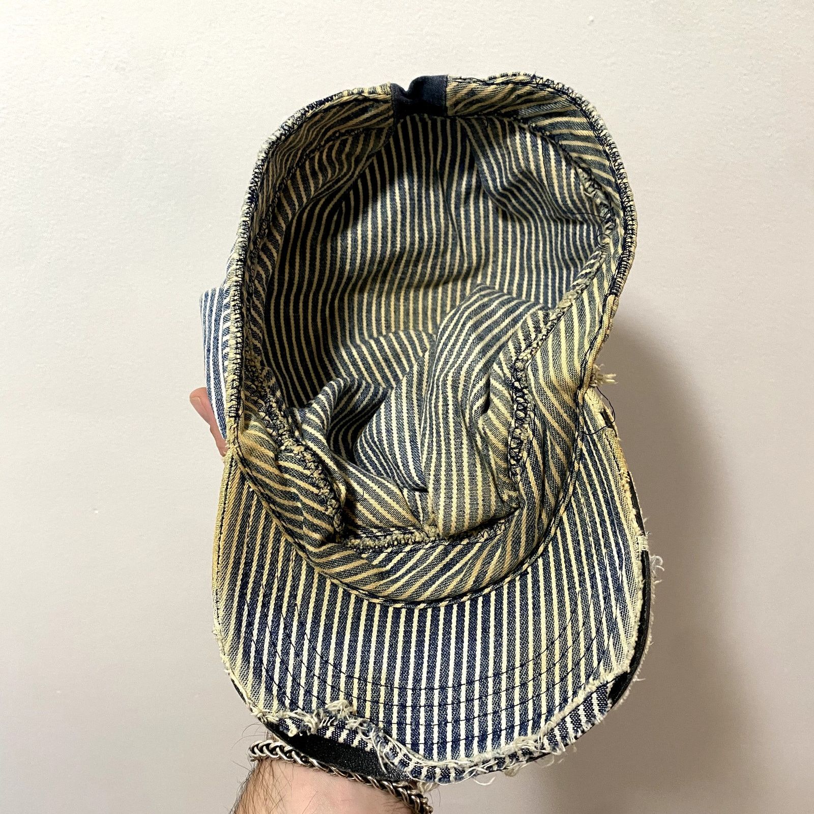 Vintage Vintage Payday Hickory Stripe Railroad Work Cap Distressed Size ONE SIZE - 8 Thumbnail