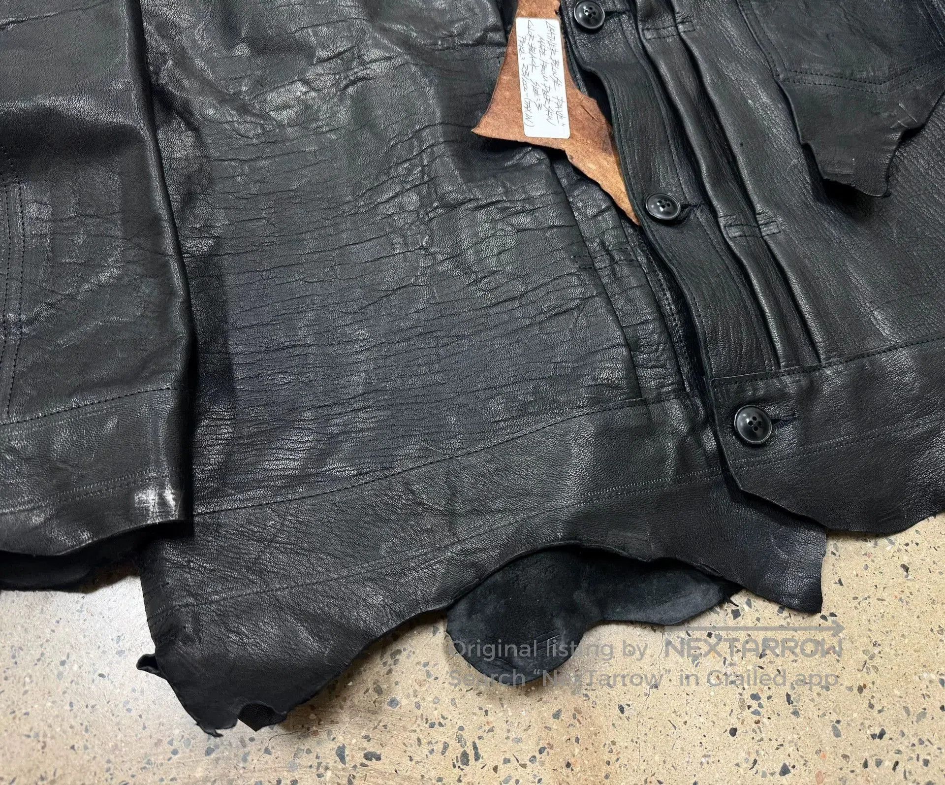 Japanese Brand good karma leather shirt jacket in black. Size US M / EU 48-50 / 2 - 5 Thumbnail
